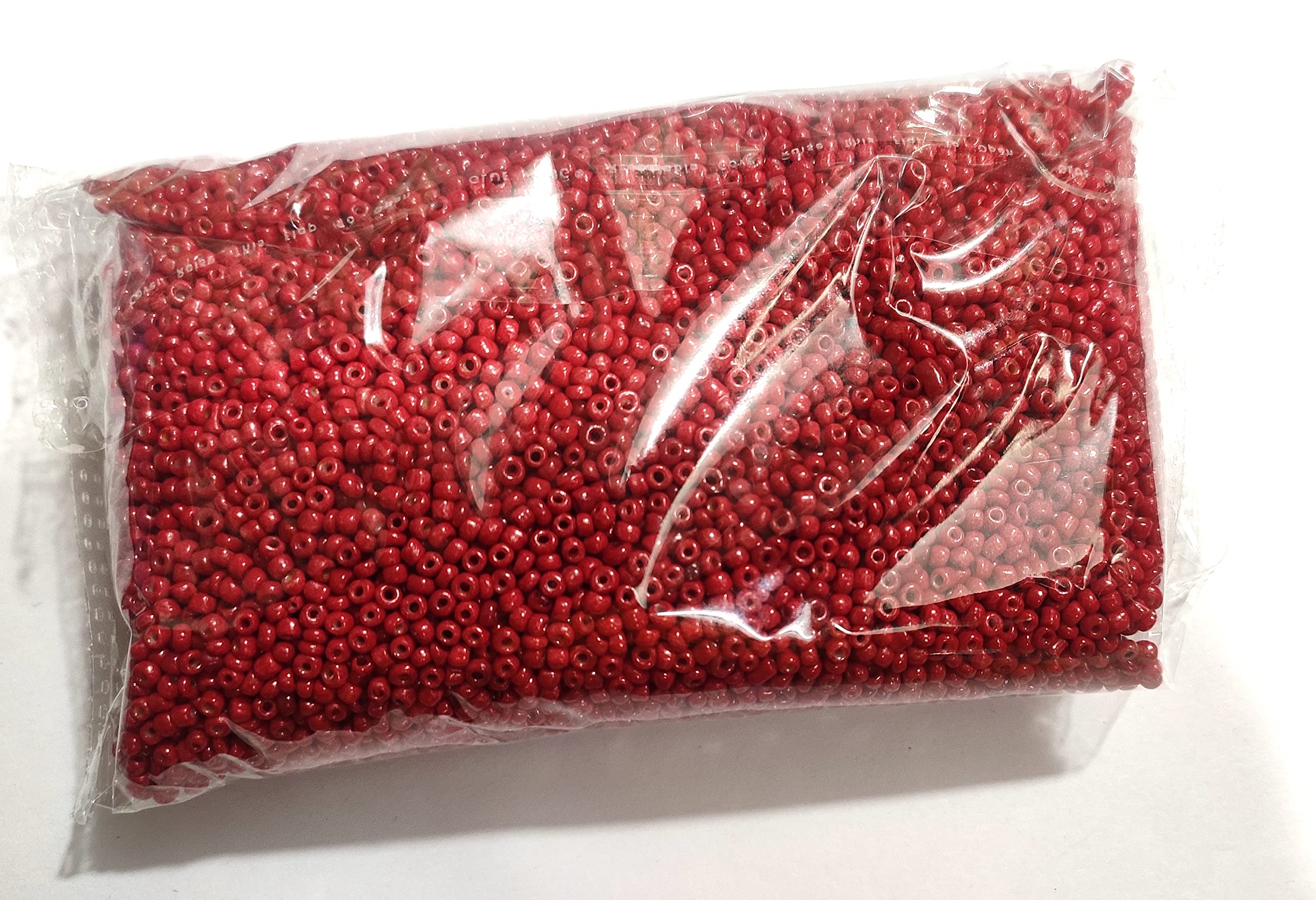 OMX Red Glass Round Beads, Size 11/0 (2.1mm), 32500 Pieces, 250g