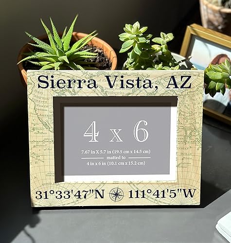 Miniatura 2 de R and R Imports Salvo North Carolina Souvenir - Marco de fotos de madera con diseño de coordenadas de 4 x 6 pulgadas