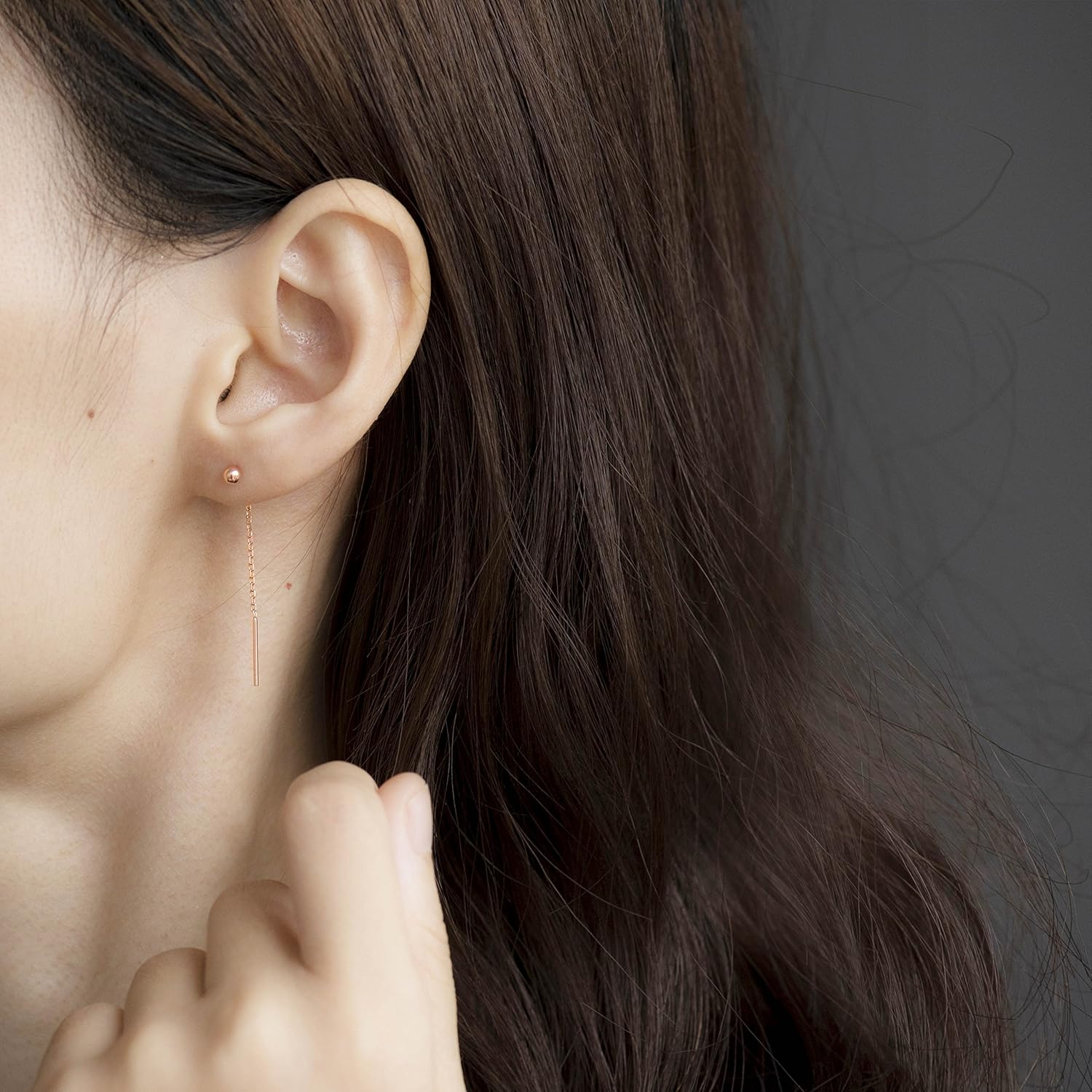 S.Leaf Threader Earrings for Women 925 Sterling Silver Gold Plated Hypoallergenic Backless Ardant Chain Duster Tassel Drop Double Piercing Pull Through Earrings for Women Trendy - Image 4