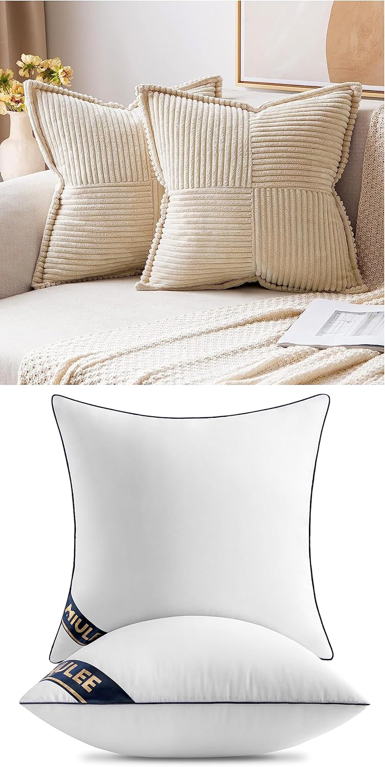 MIULEE Pack of 2 Decorative Boho Striped Pillow Covers