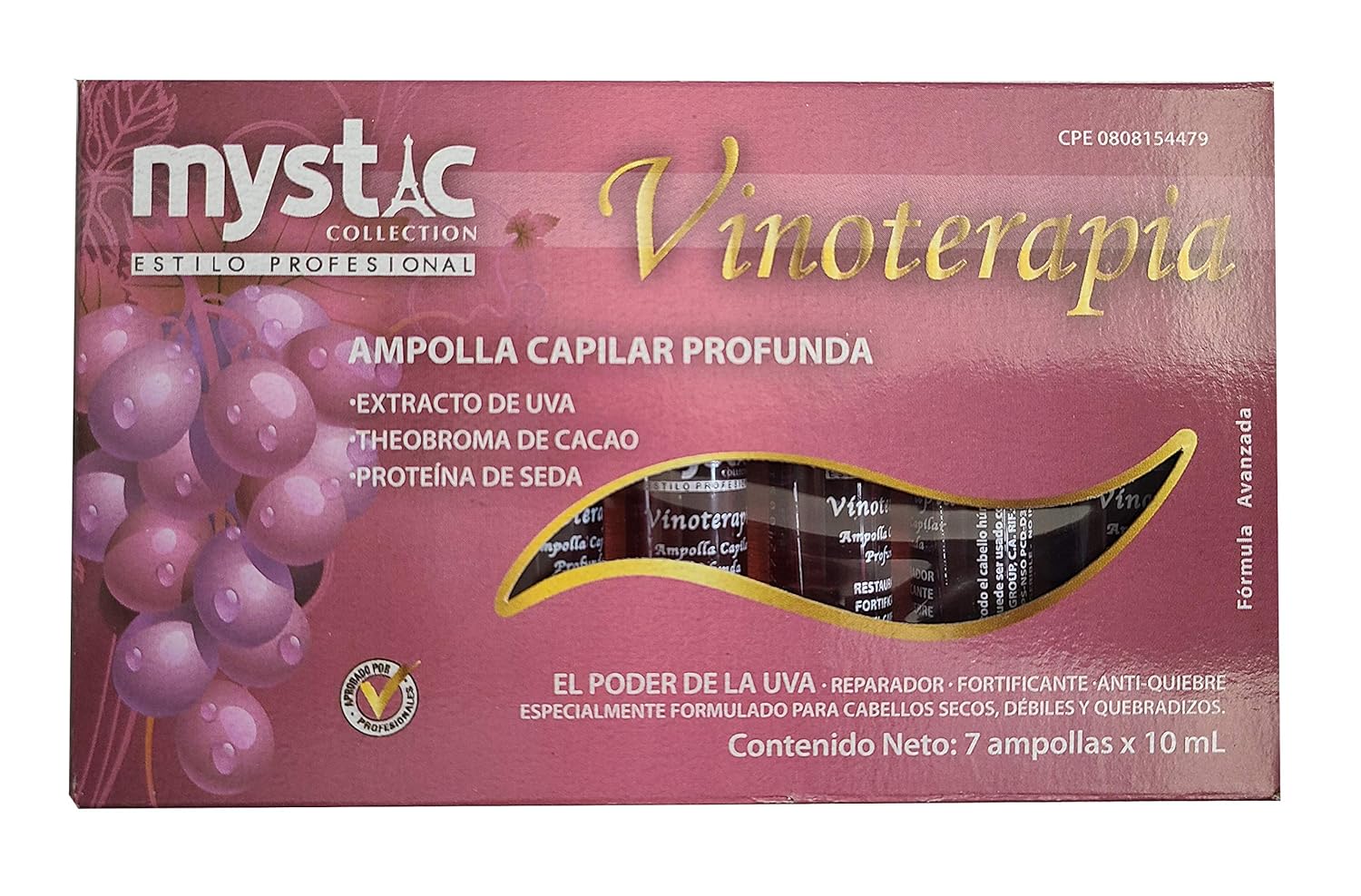 Mystic Vinoterapia Deep Hair Ampoules Hair-Strand Rebuilder (Pack of 24)