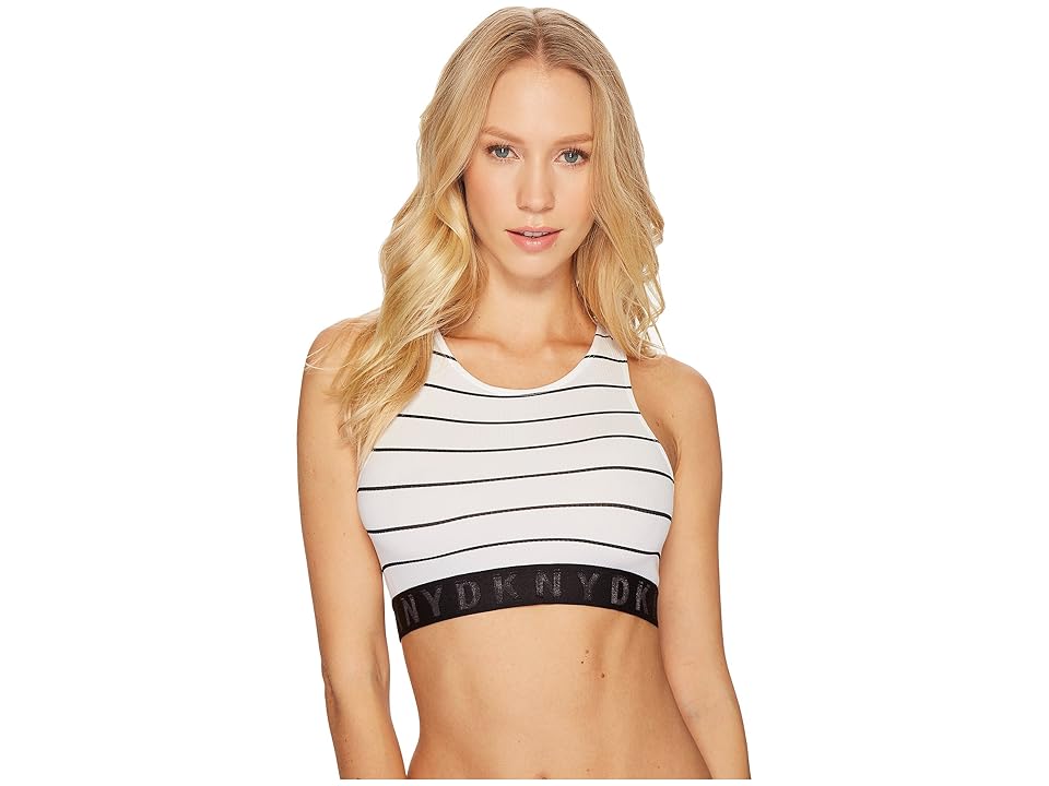 

DKNY Intimates High Neck Rib Crop (Poplin Stripe) Women's Underwear