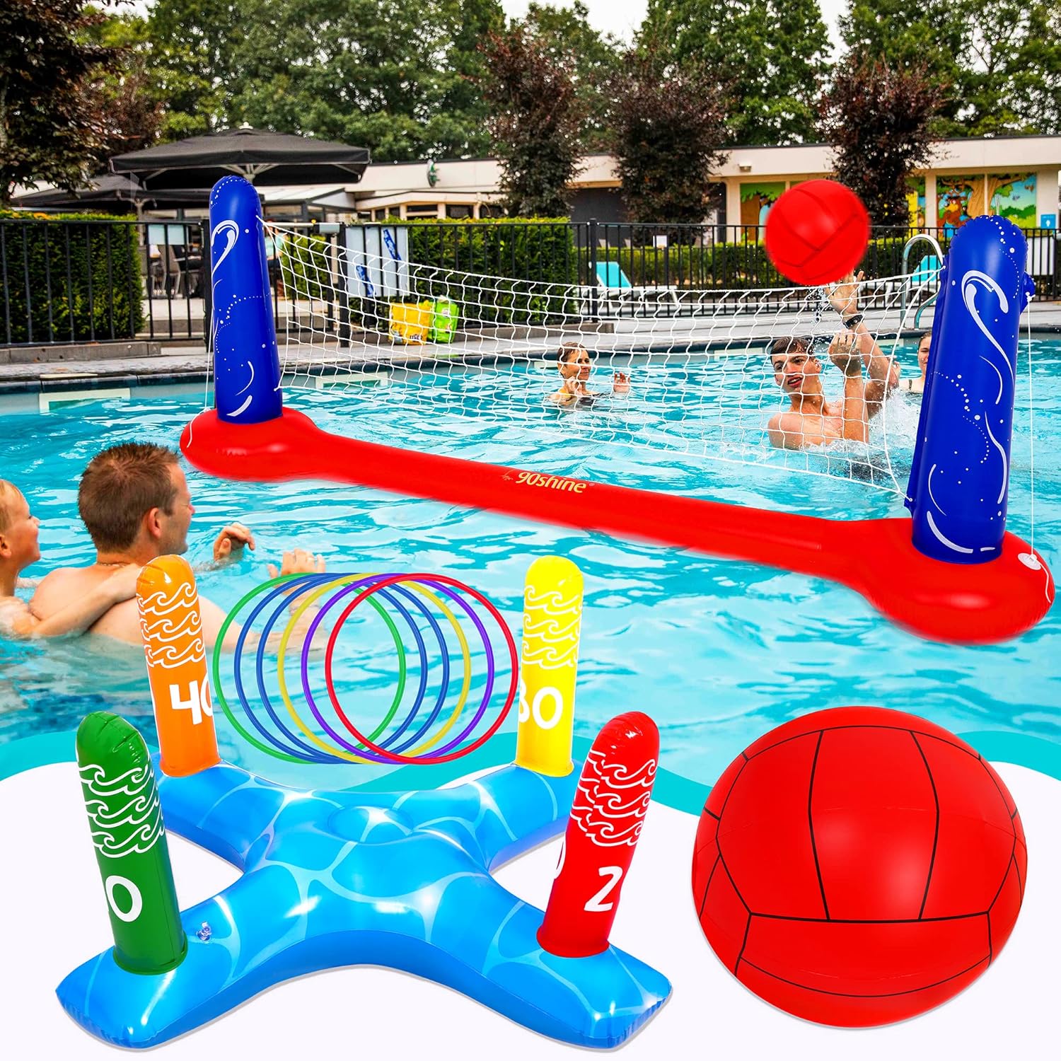 90shine Pool Toys Games SetInflatable Volleyball Net