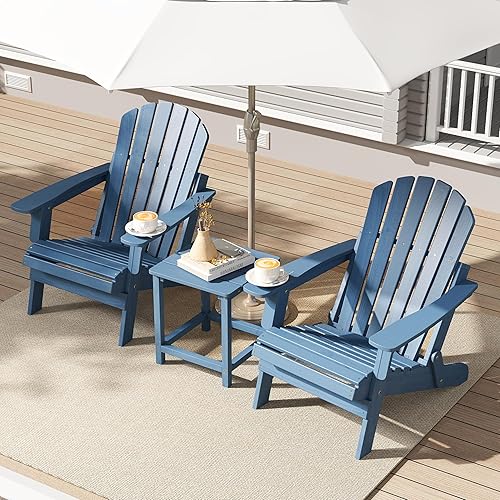 Miniatura 8 de SoliWood Silla Adirondack de madera para exteriores con respaldo y tabla de asiento premontados, silla de patio para jardín, patio trasero, césped,