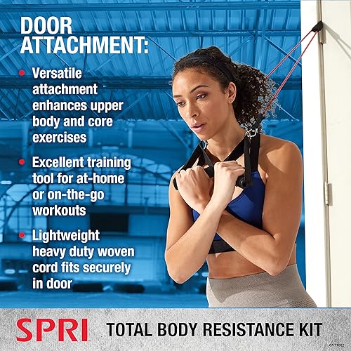 Miniatura 6 de Kit de bandas de resistencia SPRI - Tubos intercambiables de entrenamiento de resistencia para tonificación de cuerpo completo - Incluye 5 bandas de