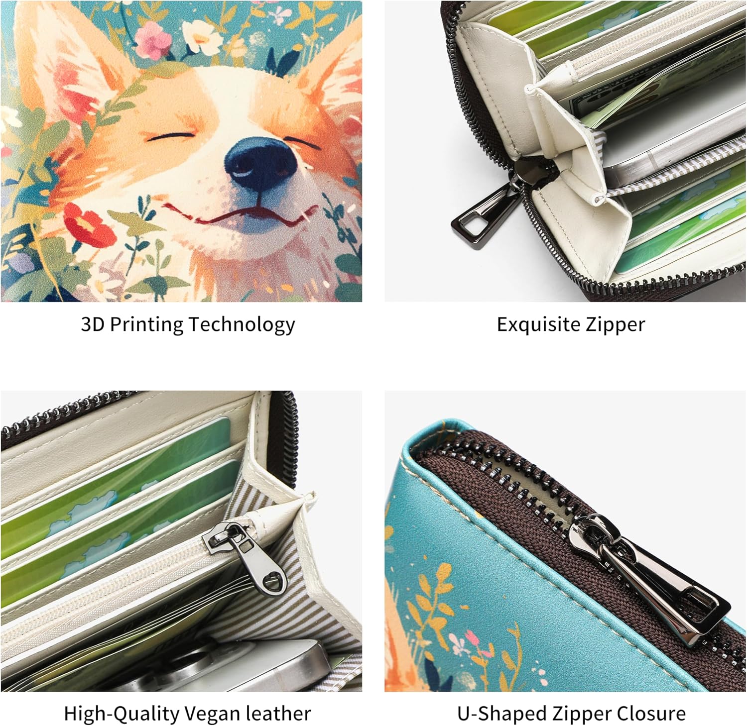 Womens Wallet RFID Credit Card Holder Travel Leather Zipper Wallets for Women image 5