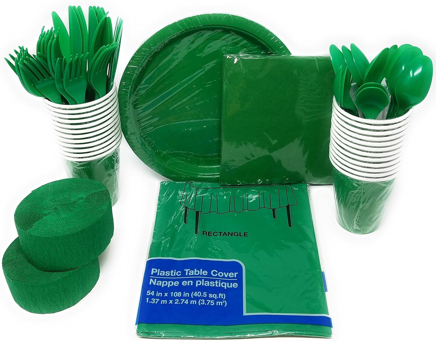 Disposable Dinnerware Set Green Party Supplies Paper