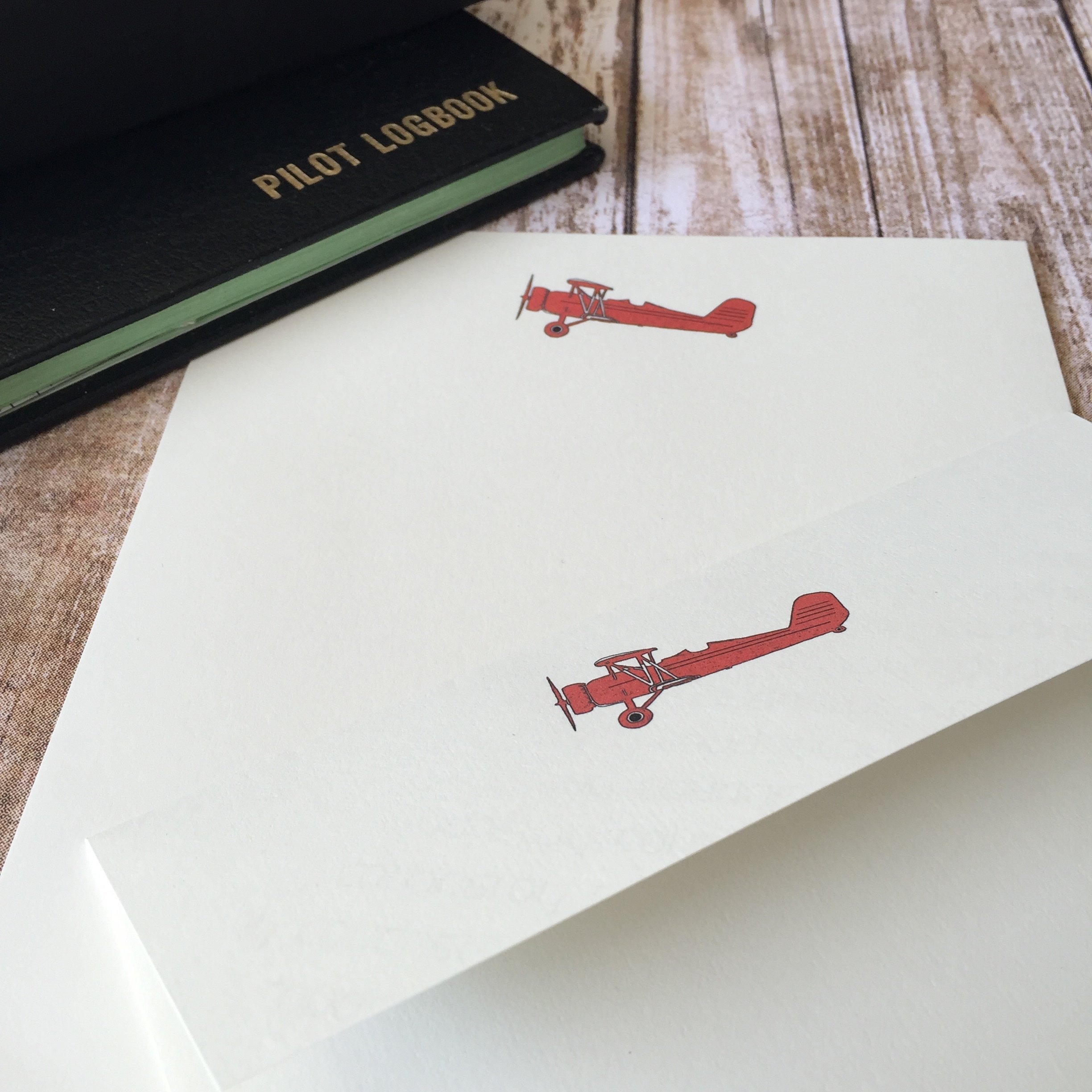 Wagtail Designs Writing Paper Gift Set With a Boeing F3B-1 Stearman Biplane Illustration in a lovely Black Box with Ribbon (choose from 12,18 or 36 sheets of quality letter writing paper and envelopes) (36)