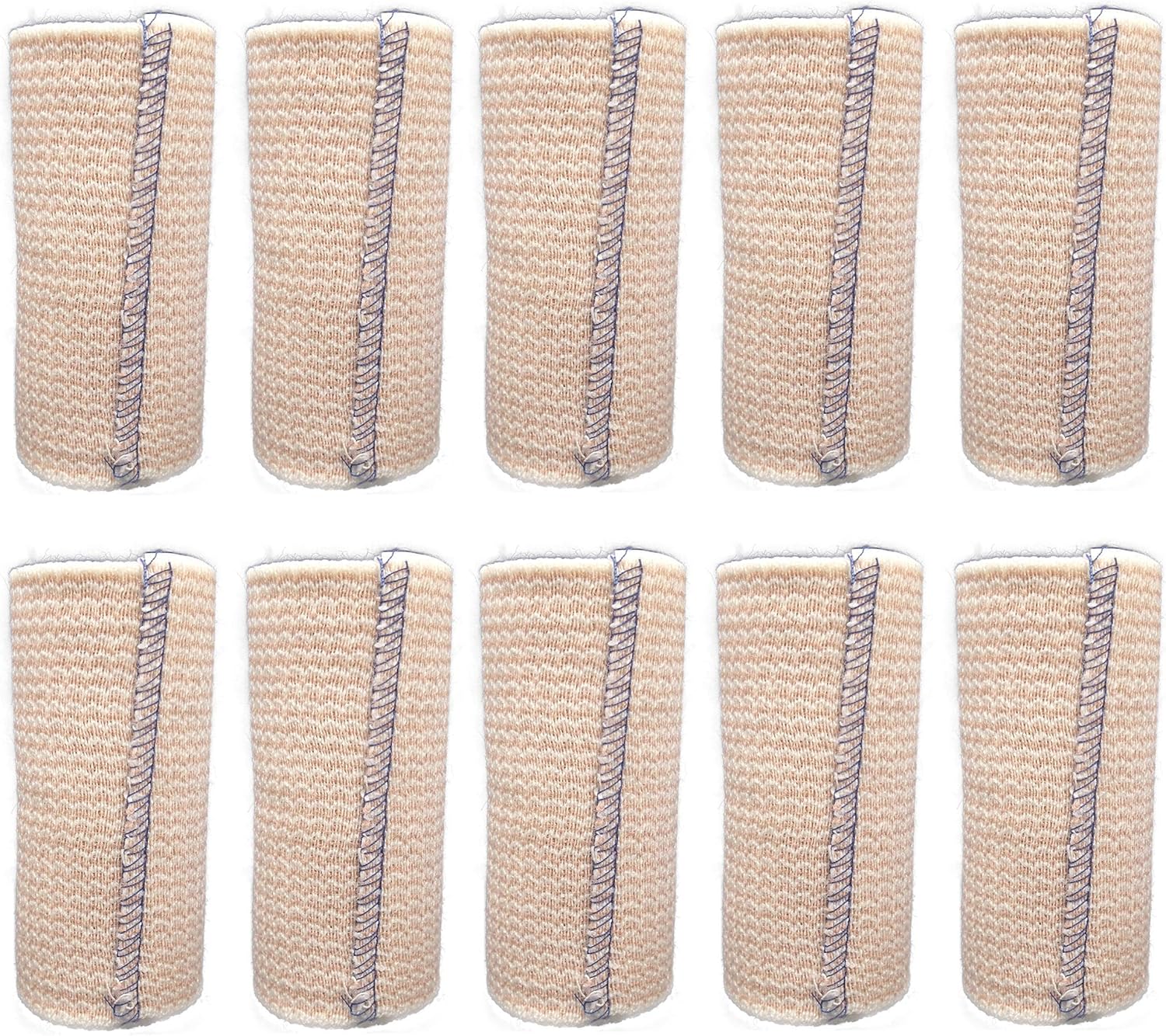 Elastic Bandage Wrap with Self-Closure [Pack of 10] 4 Inch Comfort Athletic Compression Roll, 5 Yards Stretched for Customized Compression on Knee, Ankle, Wrist - Plus a Vakly First Aid Kit Guide : Health & Household