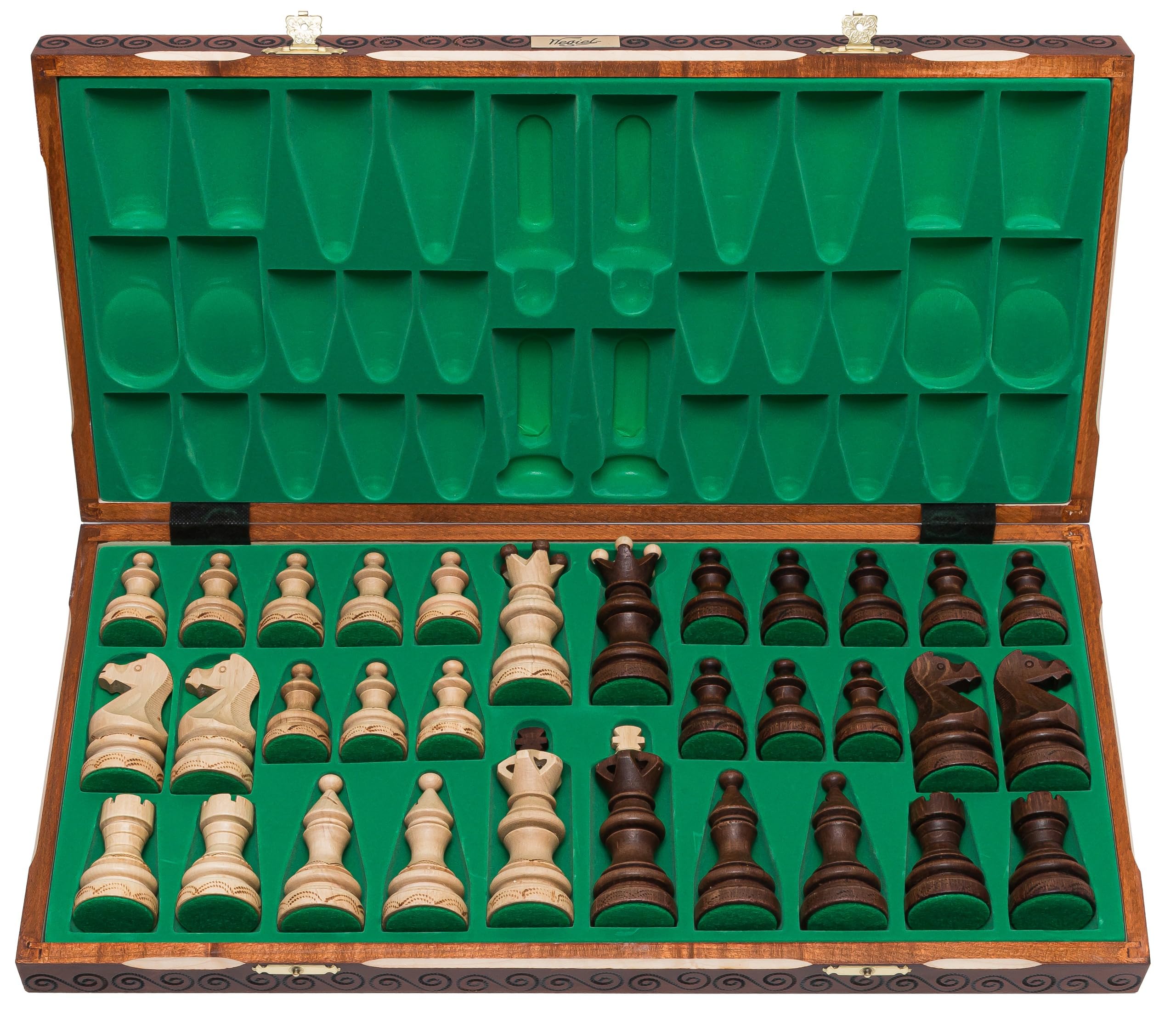 Square - Schachspiel aus Holz Imperator + Futteral - Schachbrett 52 x 52 cm & Schachfiguren Edel aus Holz