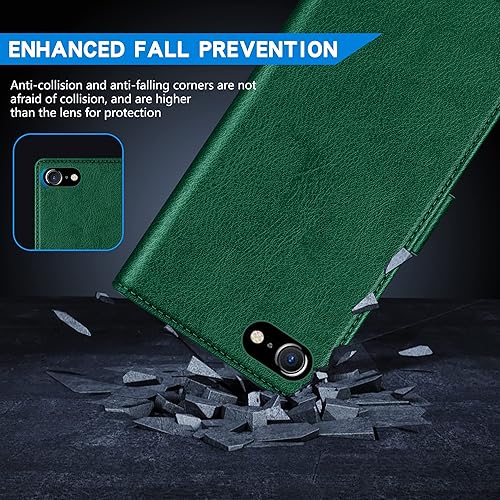 Miniatura 7 de ZZXX Funda tipo cartera para iPhone 7iPhone 8iPhone SE 2022 (2020) con bloqueo RFID, ranura para tarjetas, función atril, cierre magnético, funda
