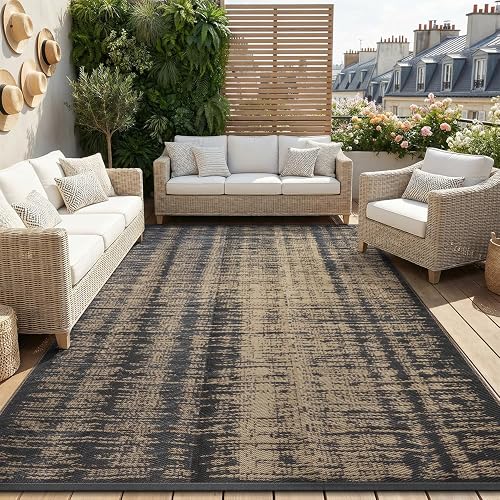 MontVoo Outdoor Rug Waterproof 8x10 ft Outdoor Carpet Patio Rug