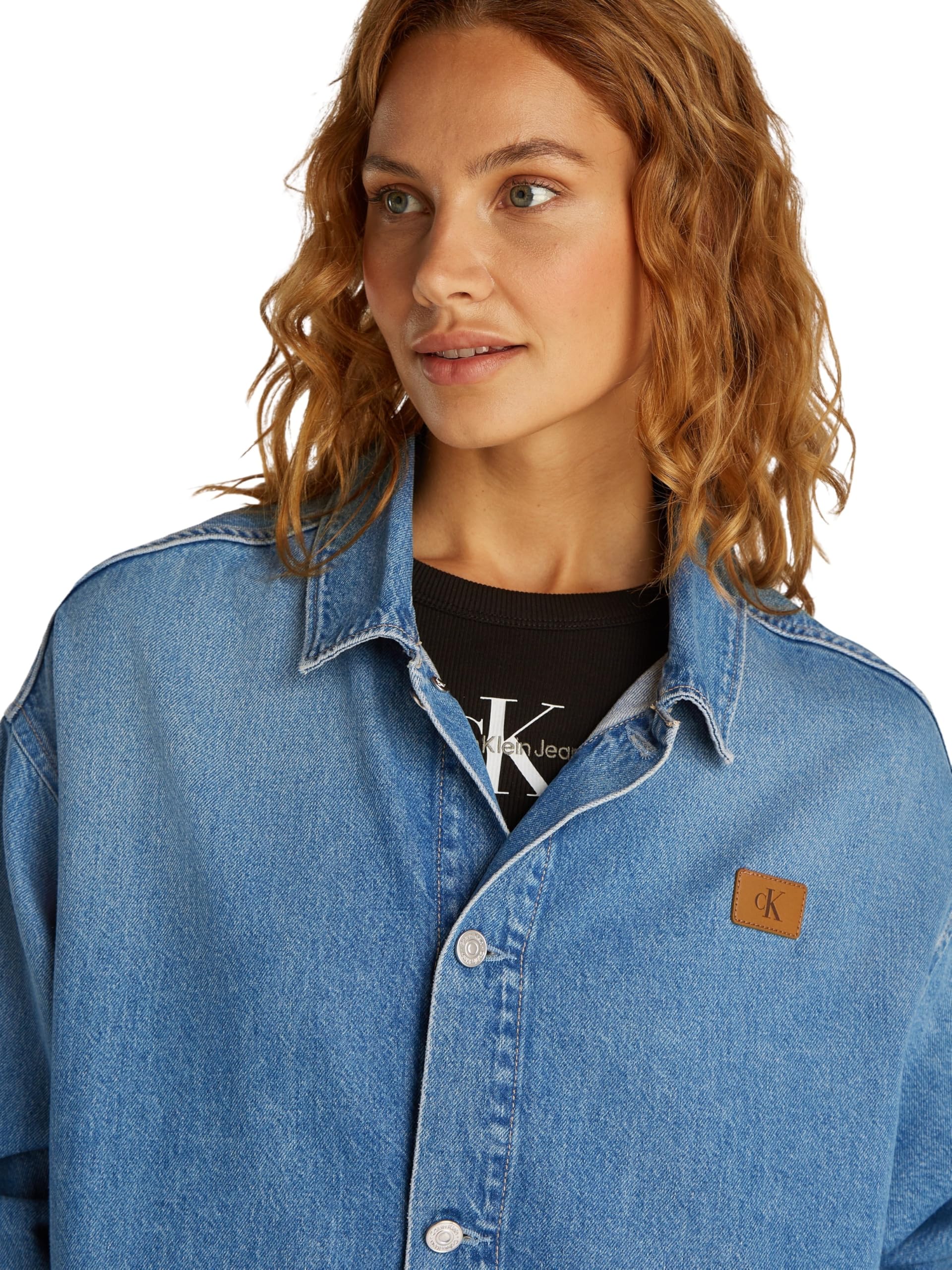 Calvin Klein Cazadora vaquera Mujer Denim Overshirt Oversized