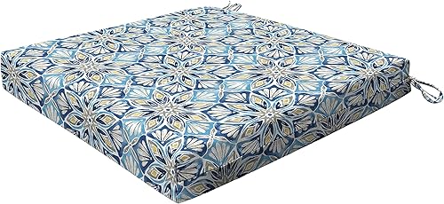 Miniatura 2 de Honeycomb Cojines de asiento de comedor Beryl Pacific Blue para interiores y exteriores relleno de poliéster reciclado, resistente a la intemperie,