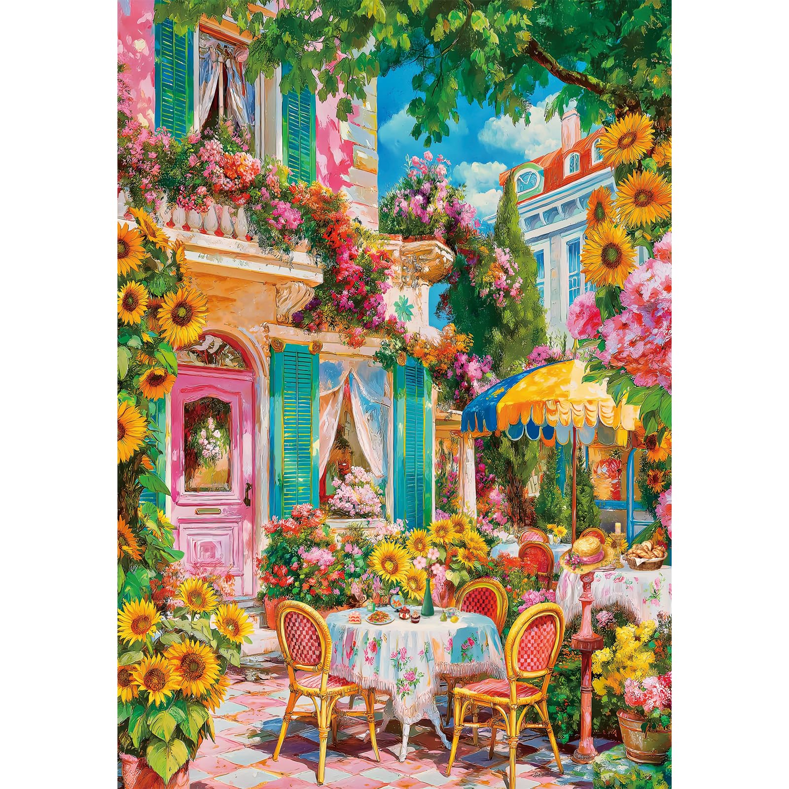 HUADADA 500 Piece Jigsaw Puzzles for Adults-The Sunflower Terrace