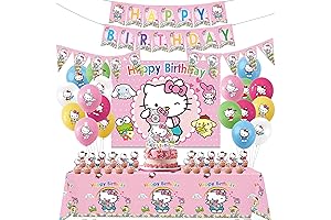47 pcs Supercalifragilisticexpialidocious Hello, Kitty Birthday Party Supplies Decorations Tableware Set