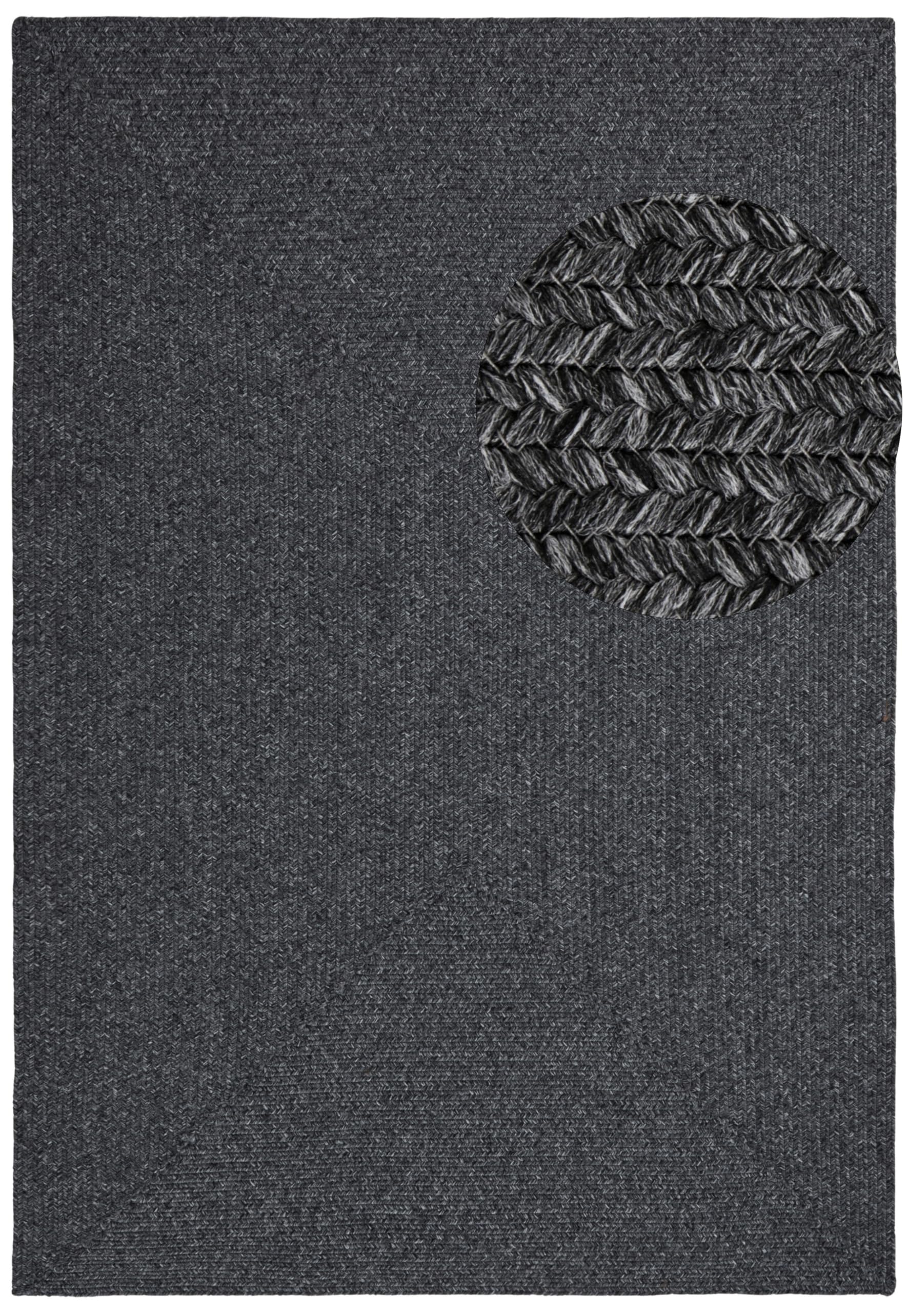 Northrugs Trenzado In- & Outdoor Teppich Wetterfest – Pflegeleicht Handmade-Look für Innen und Außen Gewebter Outdoorteppich Läufer für Balkon, Terrasse, Wohnzimmer, Garten – Dunkelgrau, 120x170