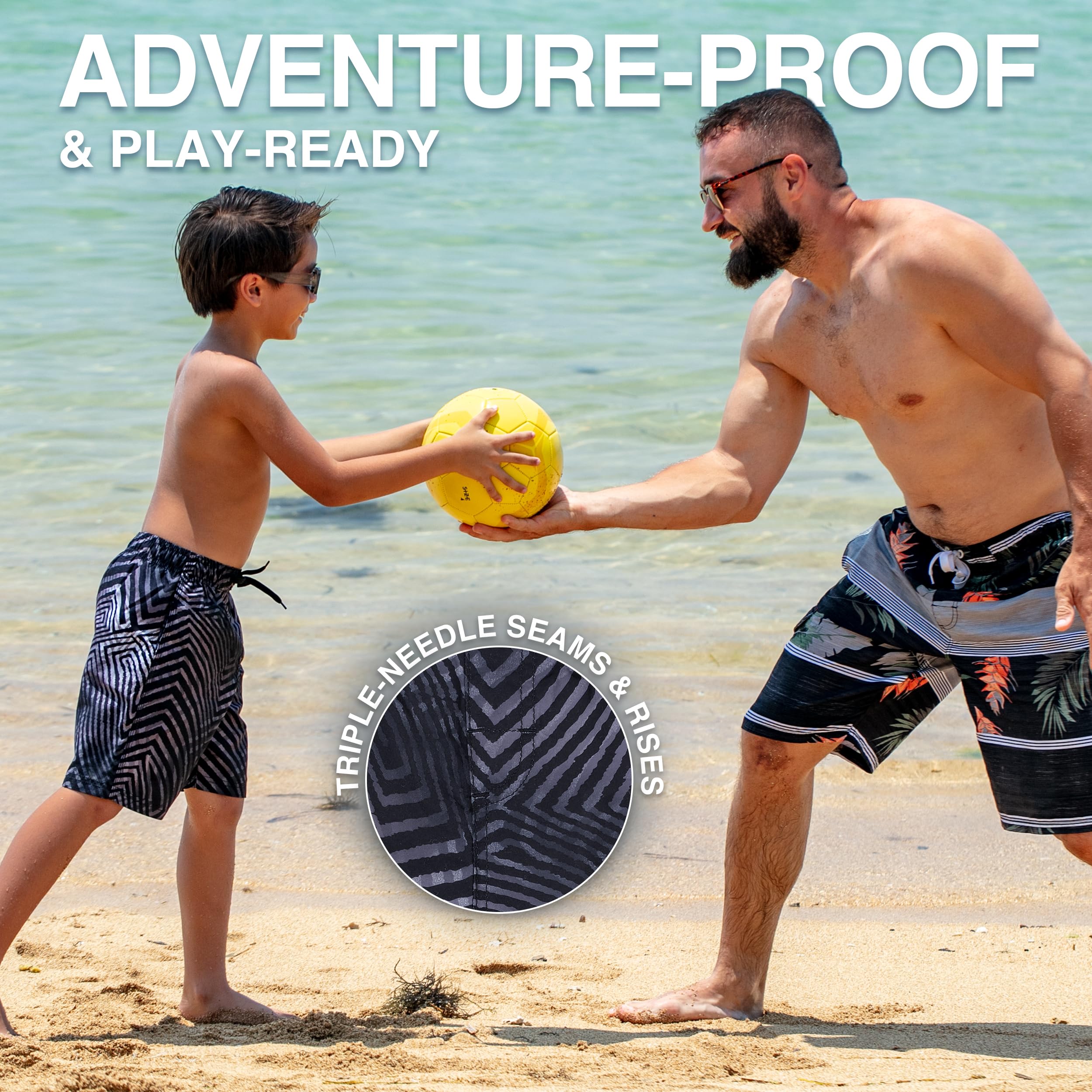 Kanu Surf Barracuda Quick Dry UPF 50+ Beach Swim Trunk Bañador para Hombre Niños (Pack de 1)