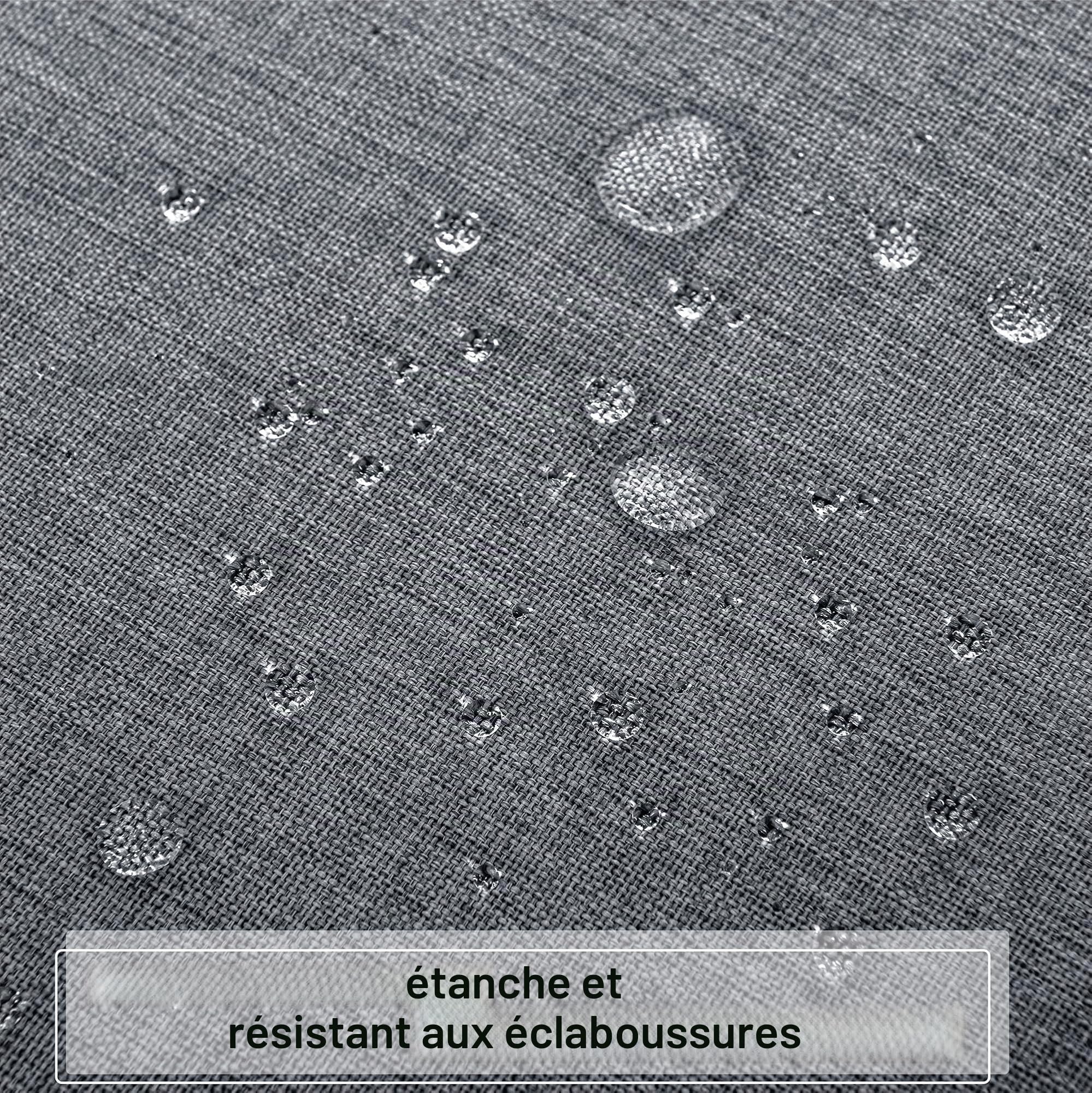 JIUZHEN Nappe Aspect Lin Lavable de Table Anti-tâche Protection de Exterieur Imperméable pour Salle à Manger Jardin Fête Mariage Maison 160x320cm Gris