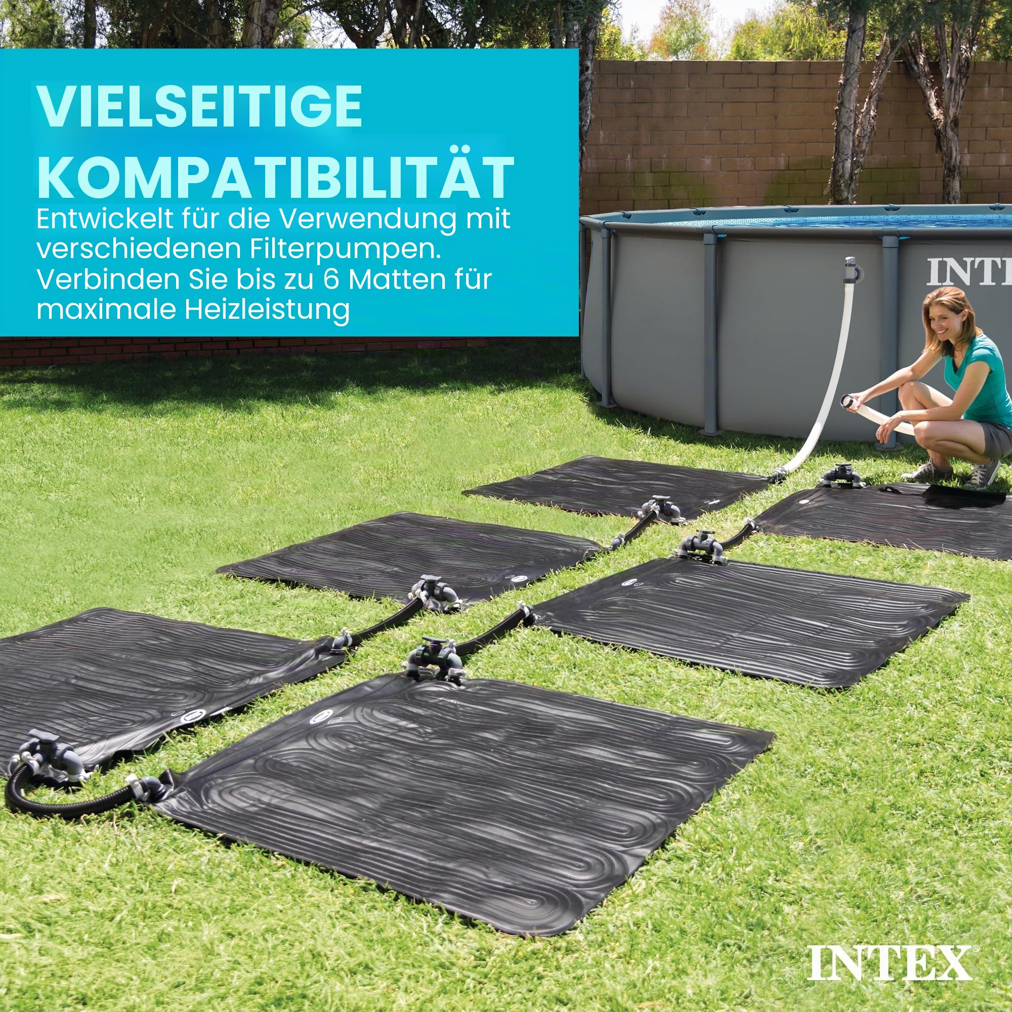 Intex Solarheizungsmatte für oberirdische Schwimmbecken, 119,4 x 119,4 cm