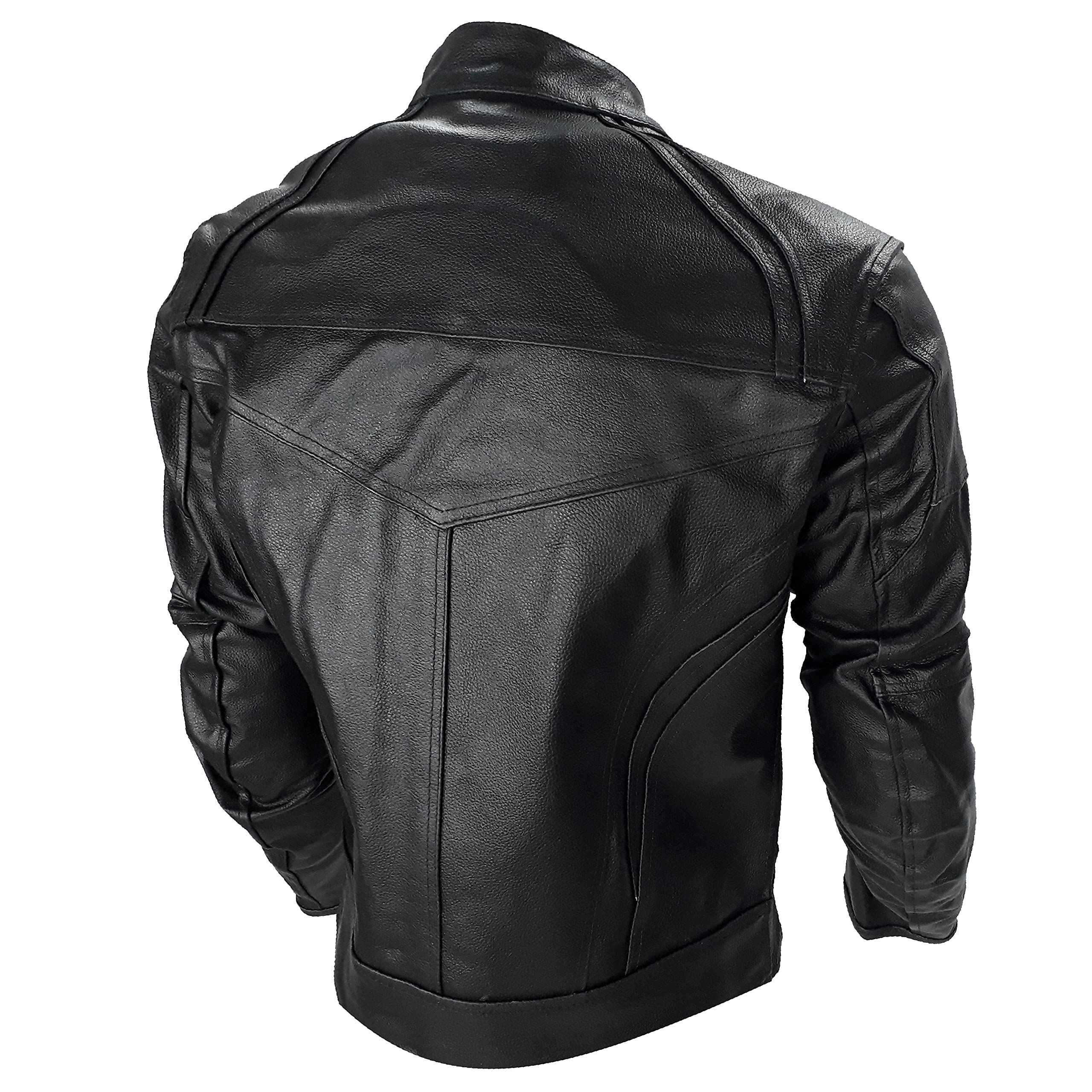 WinNet giacca giubbotto da moto in di pelle con protezioni omologate C.E. ed imbottitura removibile