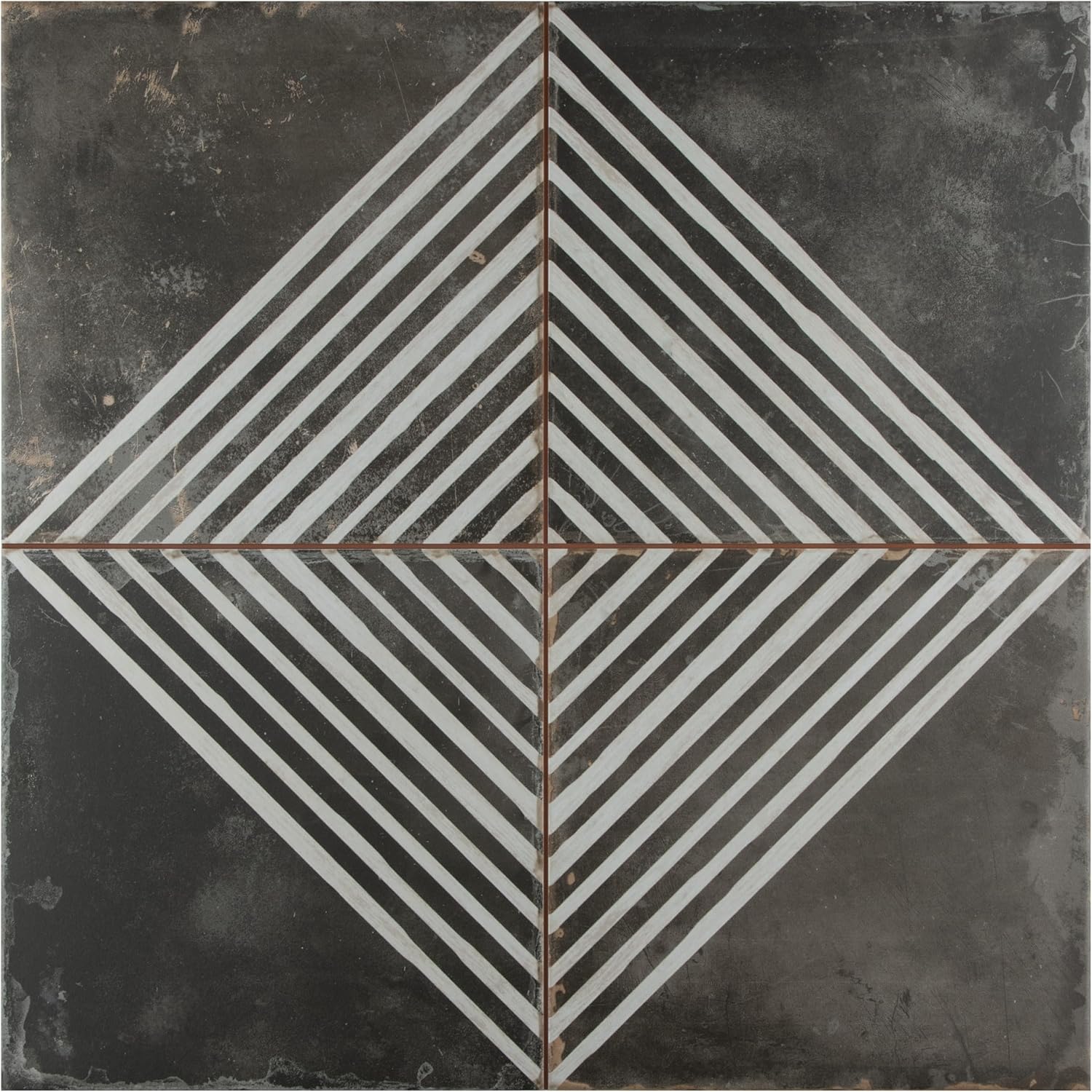 Merola Tile Kings Rombos Night 17-5/8" x 17-5/8" Ceramic Floor and Wall Tile