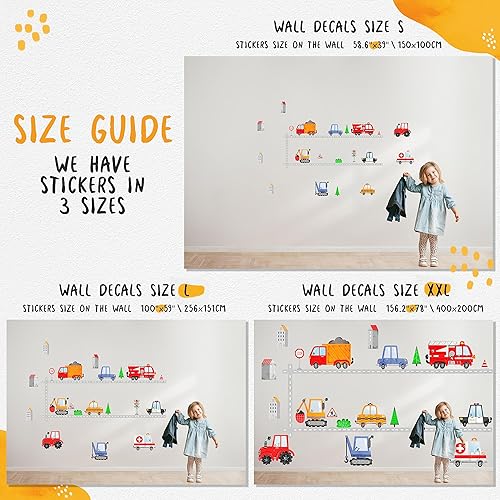 Miniatura 3 de Calcomanías de pared para automóvil decoración de habitación de niños calcomanías de pared para despegar y pegar calcomanías de pared para niñas