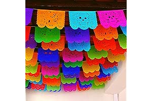 Dia de Los Muertos Large Paper Banner, 5 Set Papel picado Banners...