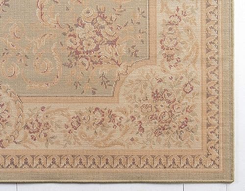 Miniatura 9 de Unique Loom - Alfombra clásica tradicional, colección Versalles, Polipropileno, verdeborgoña