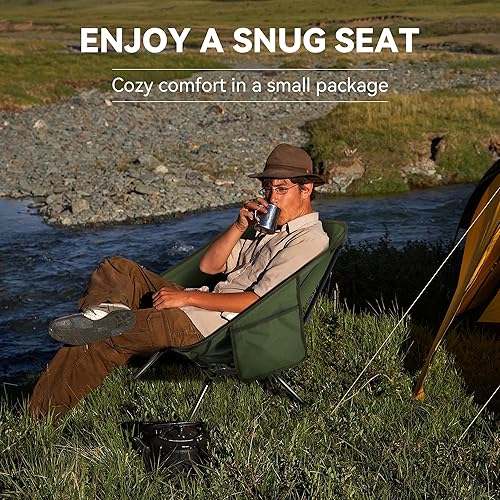 Miniatura 6 de Silla de camping ligera, silla plegable portátil, silla de camping compacta con bolsa de transporte para campamento al aire libre, senderismo,
