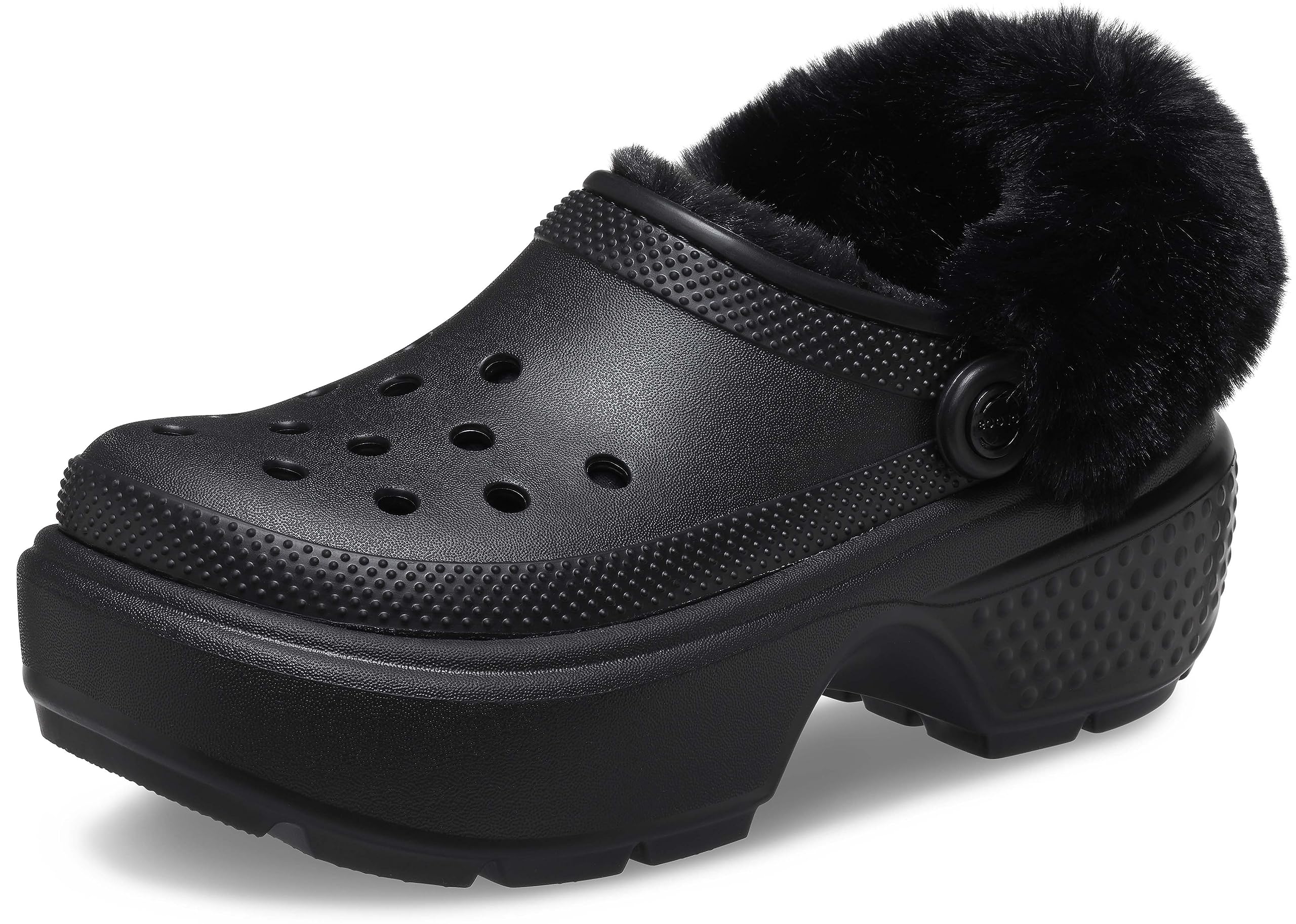 Women's Crocs 208546 Stomp Lined Clog, Black / 8 / 4E