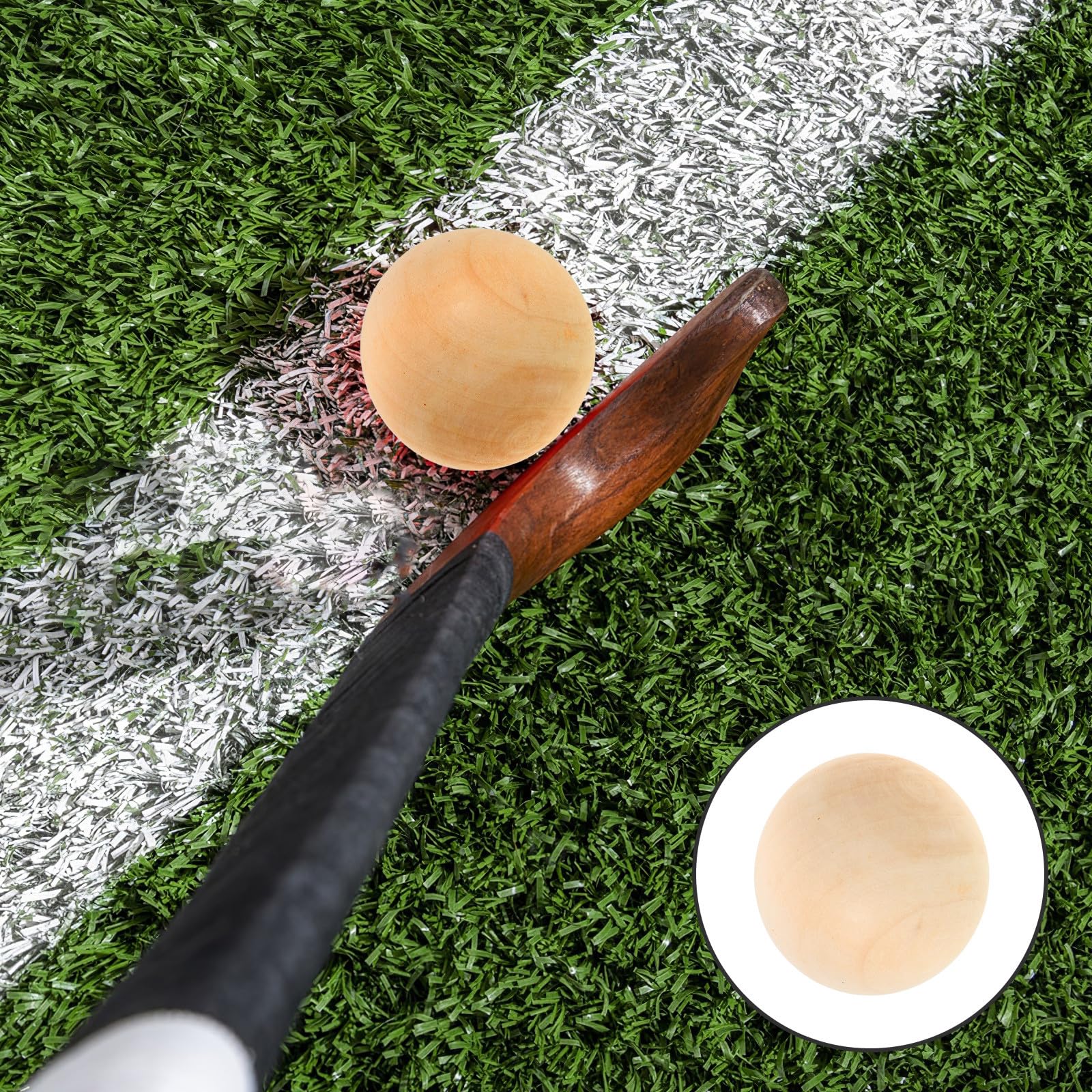 15 Palline da Hockey in Legno Beige per Giochi Indoor, Resistente ai Danni Potenza di Tiro Precisa, per Allenamento di Hockey e Partite