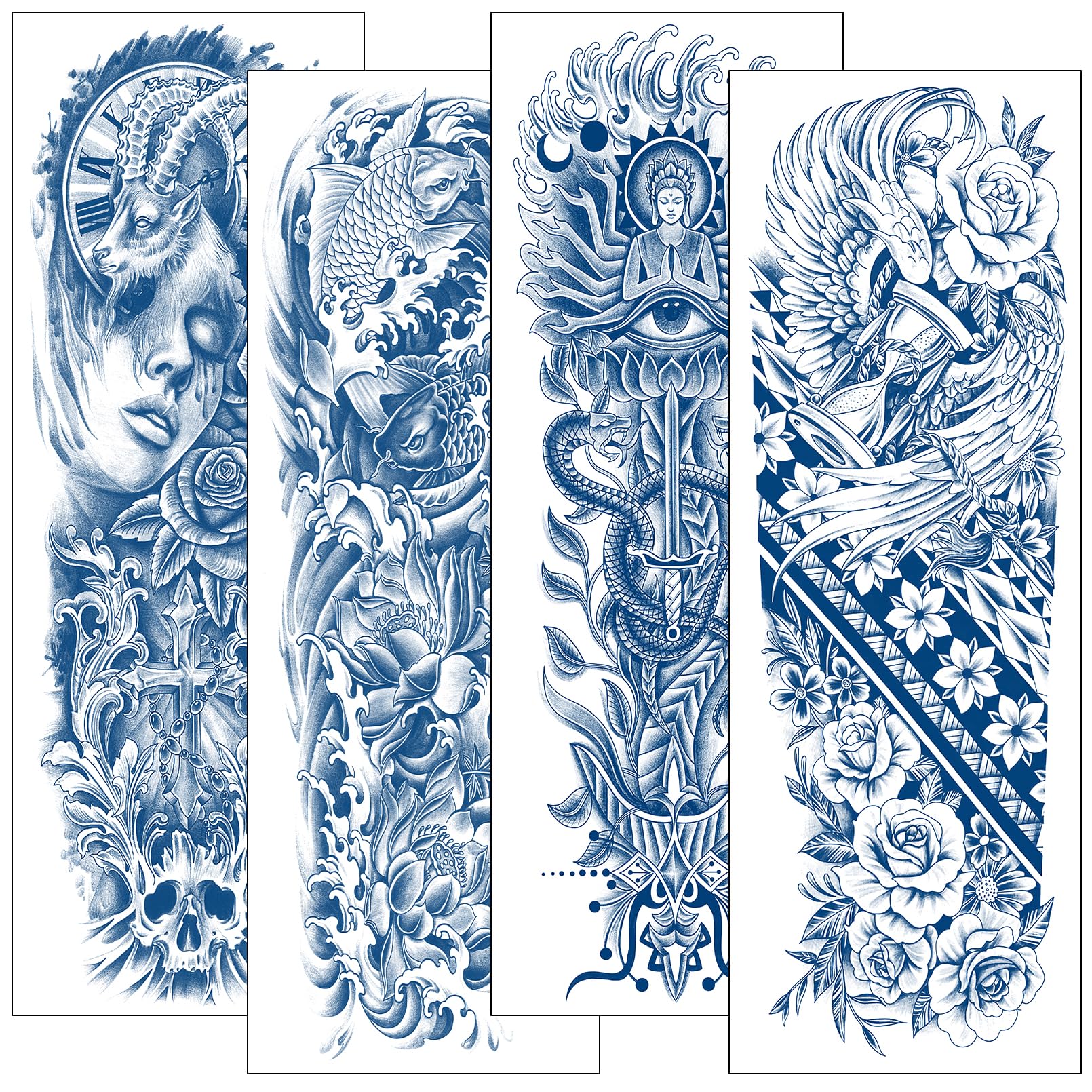 Amazon.com : Aresvns 4 Sheets Semi Permanent Tattoos for Adult, Realistic  Temporary Tattoo Sleeve for BBQ Pool Beach Party, Full Arm Temporary Tattoos  Waterproof & Long-Lasting 2-3 Weeks Christmas Gift : Beauty