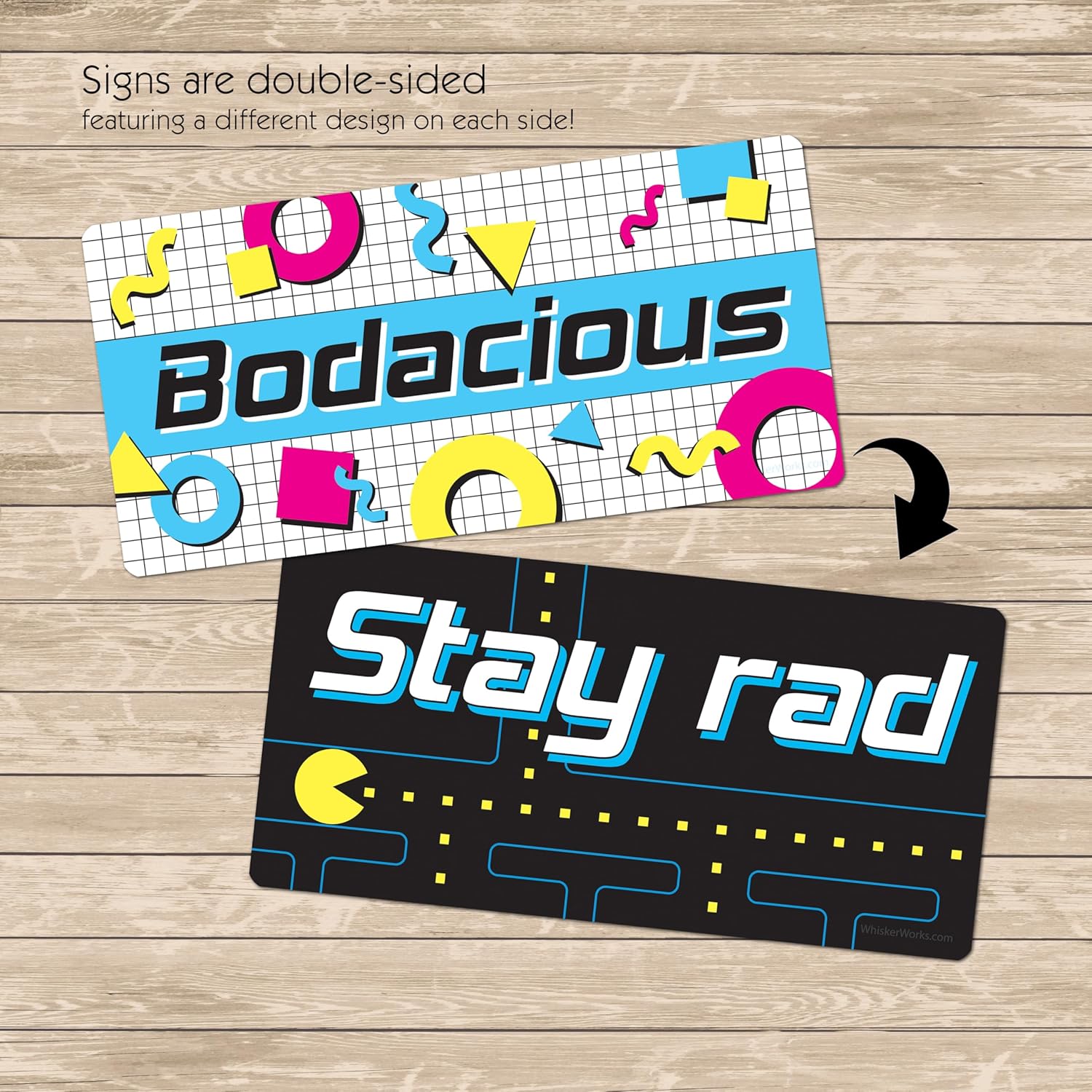 1980s Totally Rad Plastic Photo Booth Signs