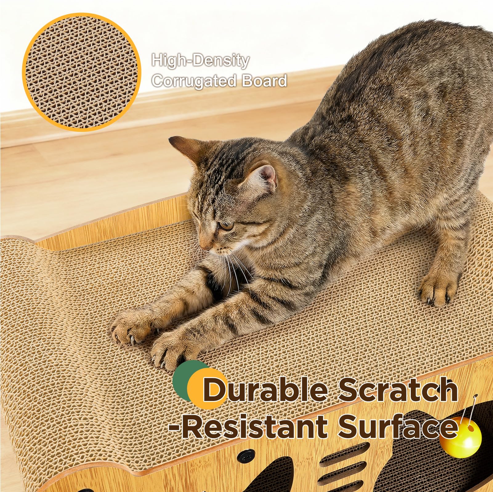 Gimars Griffoir pour Chat 51,5 cm, Grattoir Chat Carton XL, Griffoir Chat en Carton Couchage et Mobilier pour Chats, Griffoir pour Chat Maison pour Griffer, Se Cacher et Se Reposer, Charge 20 kg