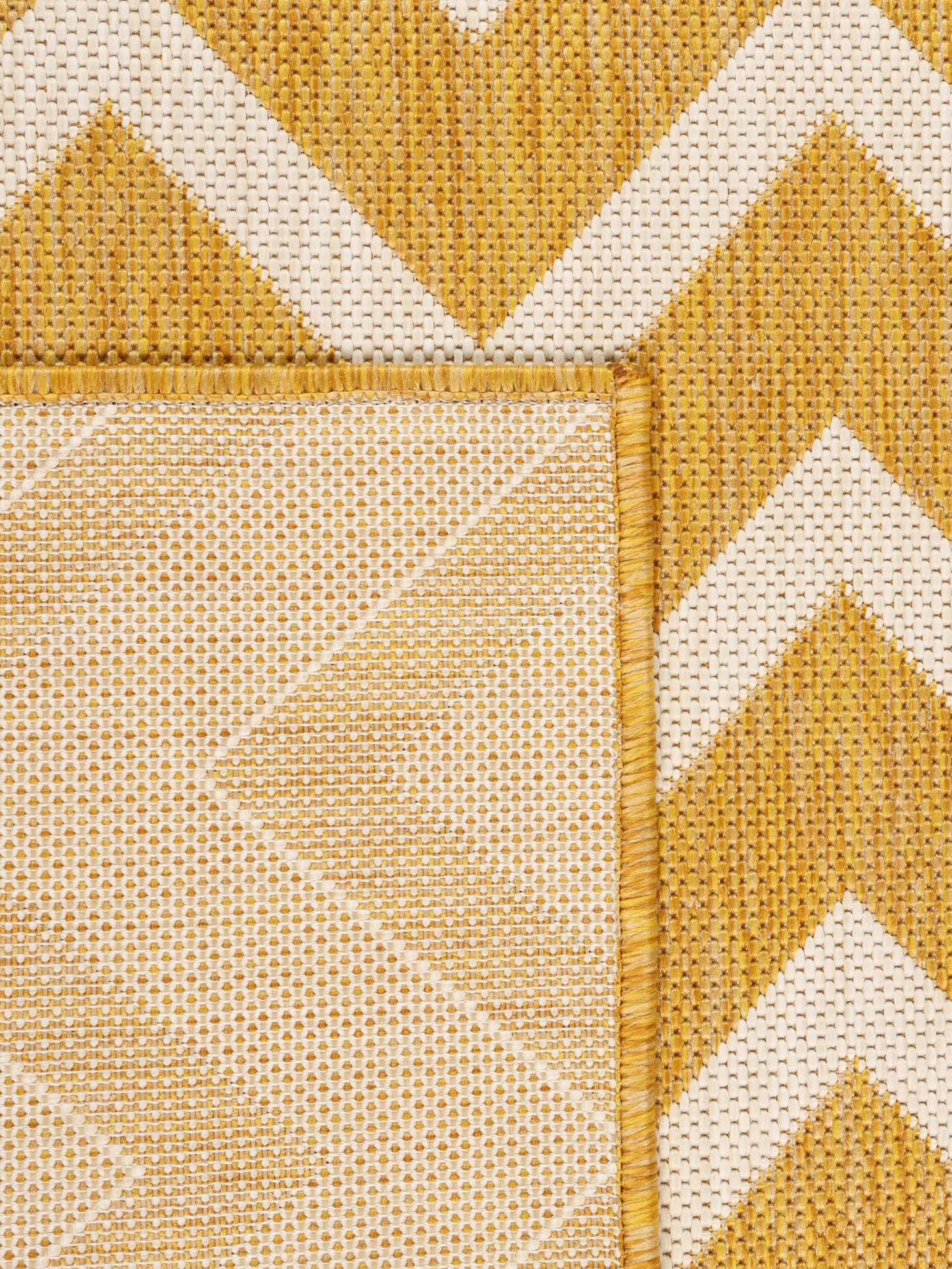 RugVista Capri In & Outdoor-Teppich, Rechteckig, 80 x 300 cm, Gelb | Moderne, Mittlerer Stapel, Nur Handwäsche, Oeko-Tex 100, UV-beständig, Küche, Diele, Patio