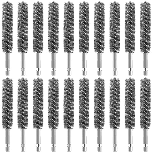 Geiserailie Cepillo de taladro con cerdas de alambre para taladro eléctrico, cepillo de limpieza con mango hexagonal para taladro eléctrico (20