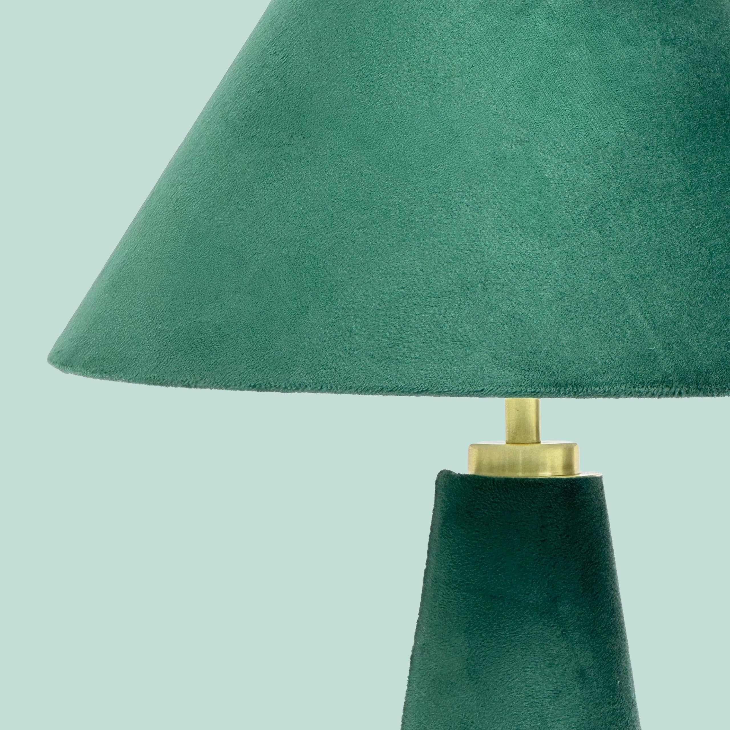 Relaxdays Lampada da Tavolo, Paralume in Velluto e Base in Metallo, E14, H 47x30 cm, da Comodino