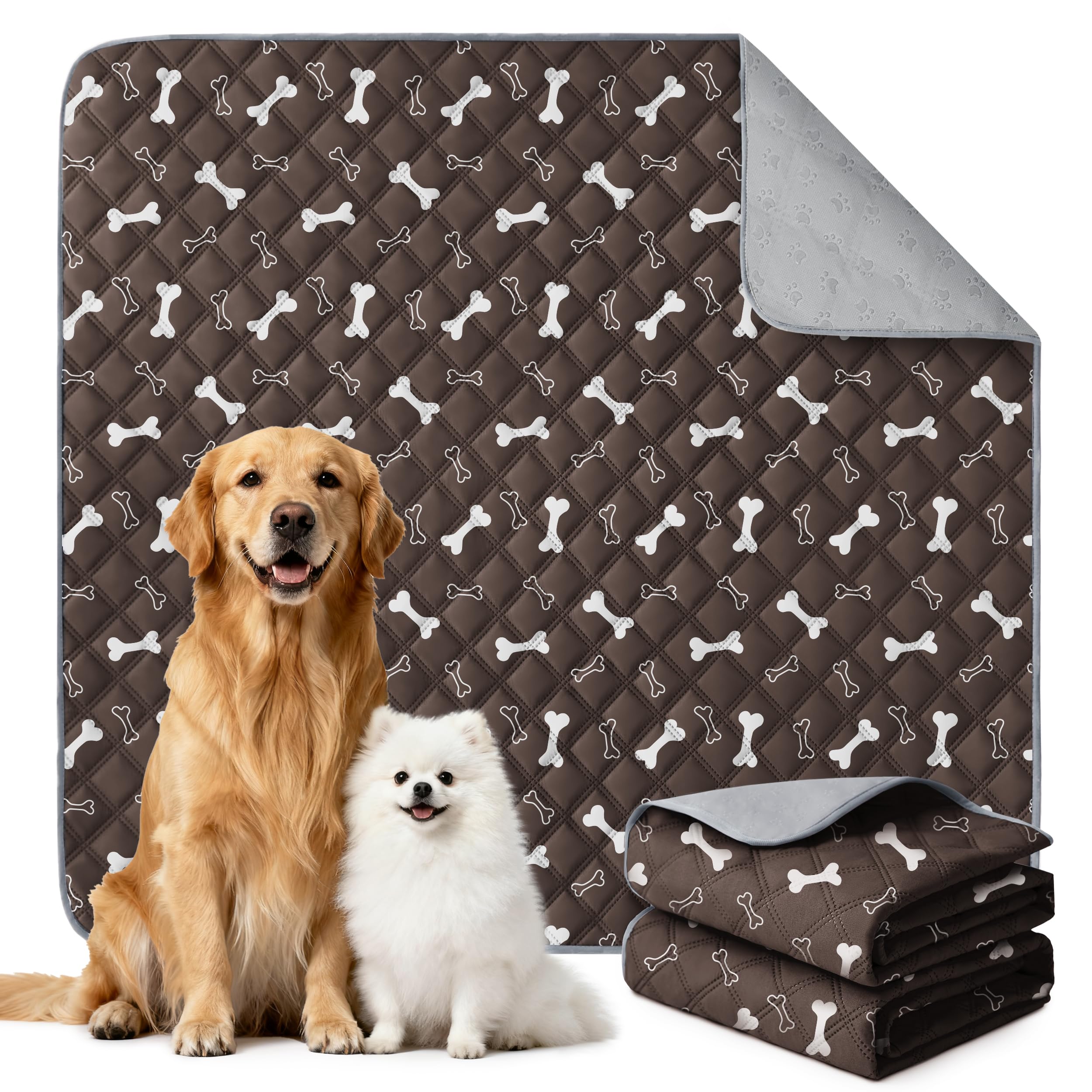 Eterish Washable Pee Pads for Dogs Extra Large 48'' x 60'' 2 Pack
