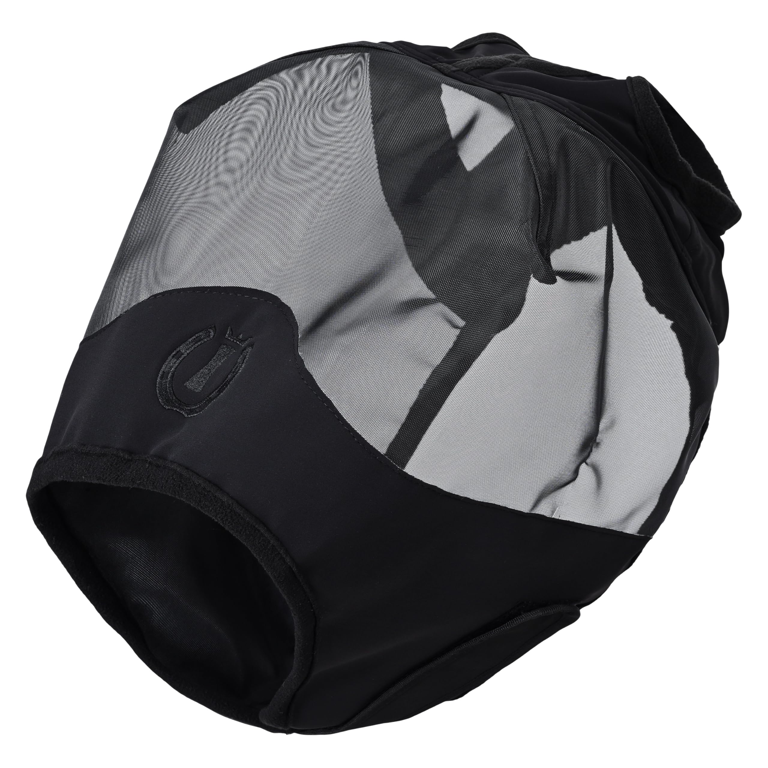 Imperial Riding IRH Fly Shield, Fly Mask with UV Mesh and Fleece Edging, Black without Ears, Full