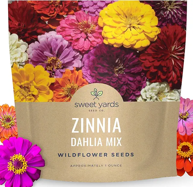 Zinnia dahlia mixed seeds cutting garden