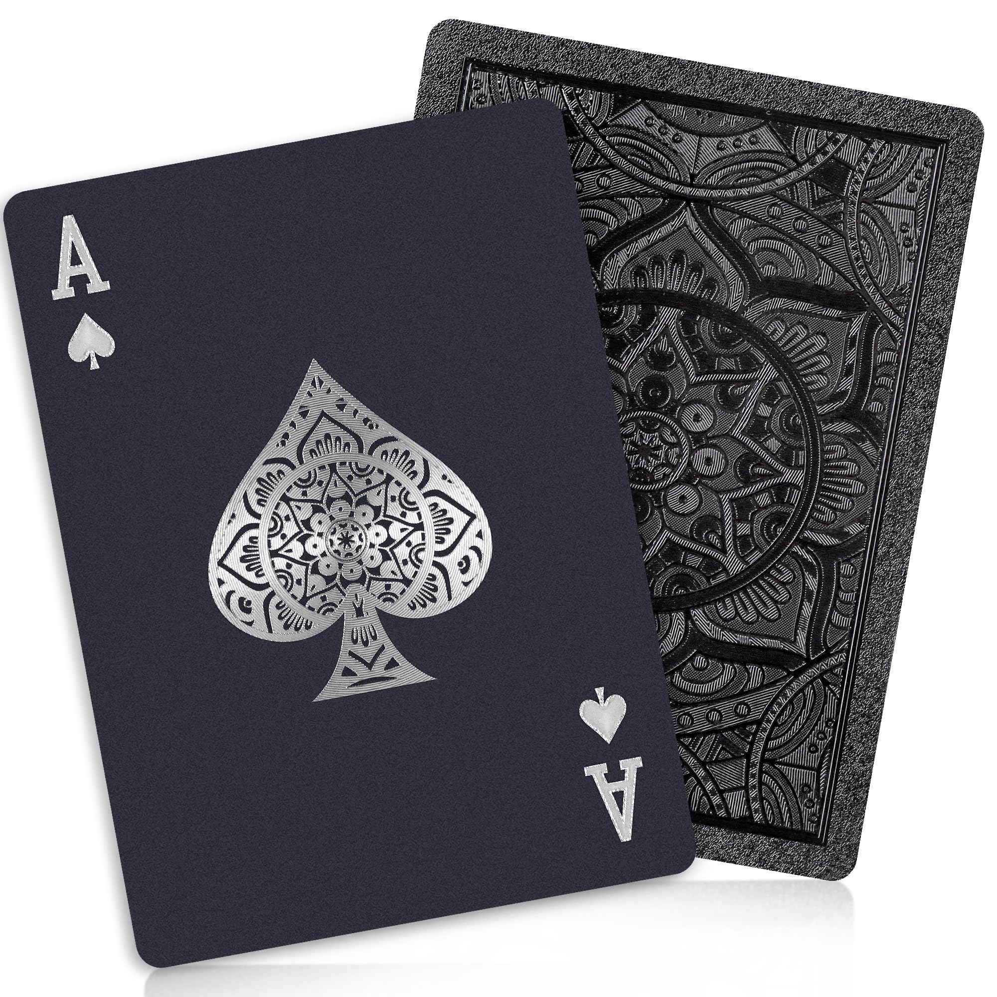 Playing Cards, Plastic Playing Cards, Deck of Cards, Waterproof Poker Cards, Black Standard Playing Card for Adults, Cool Premium Poker Card Set for