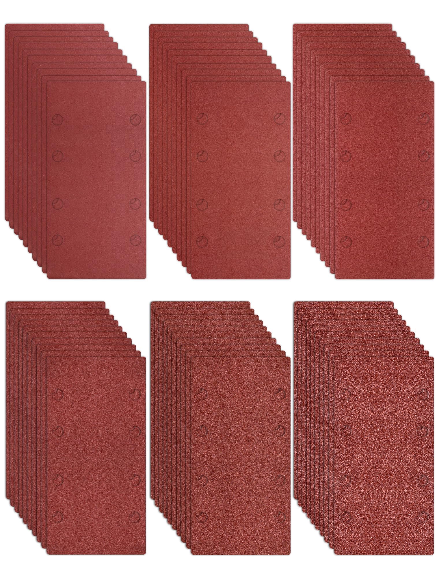 15 Pack 93x185mm Sanding Sheets 120 Grit Hook and Loop Rectangular Sandpaper Pads, 8 Hole Sander Paper for Electric Sander, Ideal for Wood, Metal and Surface Preparation, DIY Sanding Project