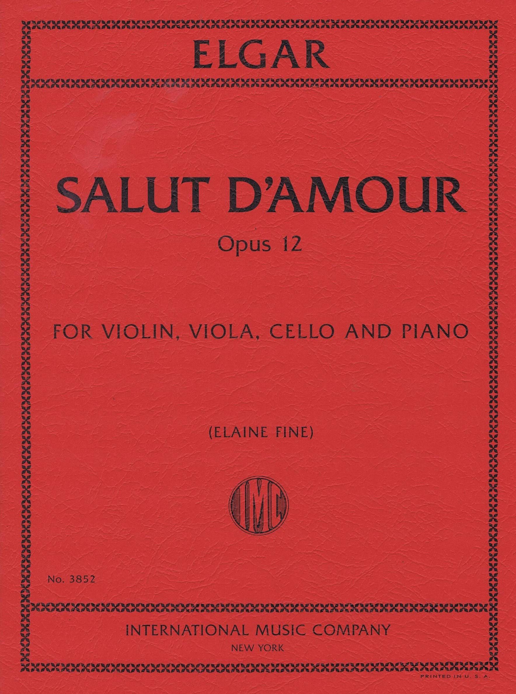 Salut D'Amour Opus 12 partition quatuor avec violon alto violoncelle et piano