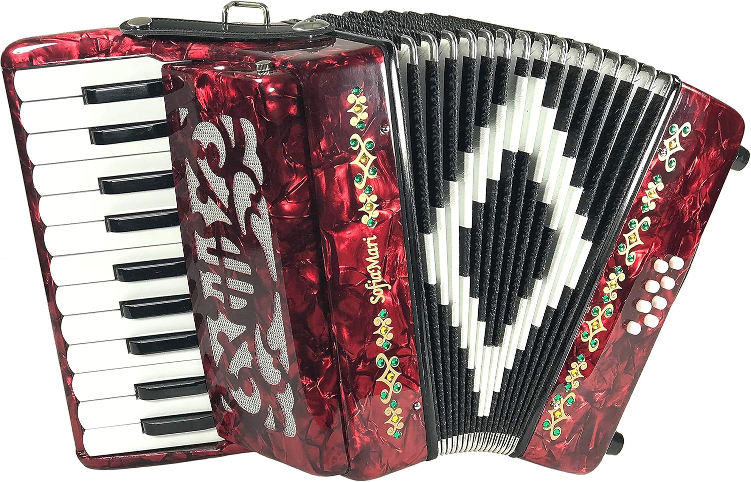 SM2208 Mini Traveler Accordion Package including a Backpack Gig Bag and Shoulder Straps (Red Pearl)