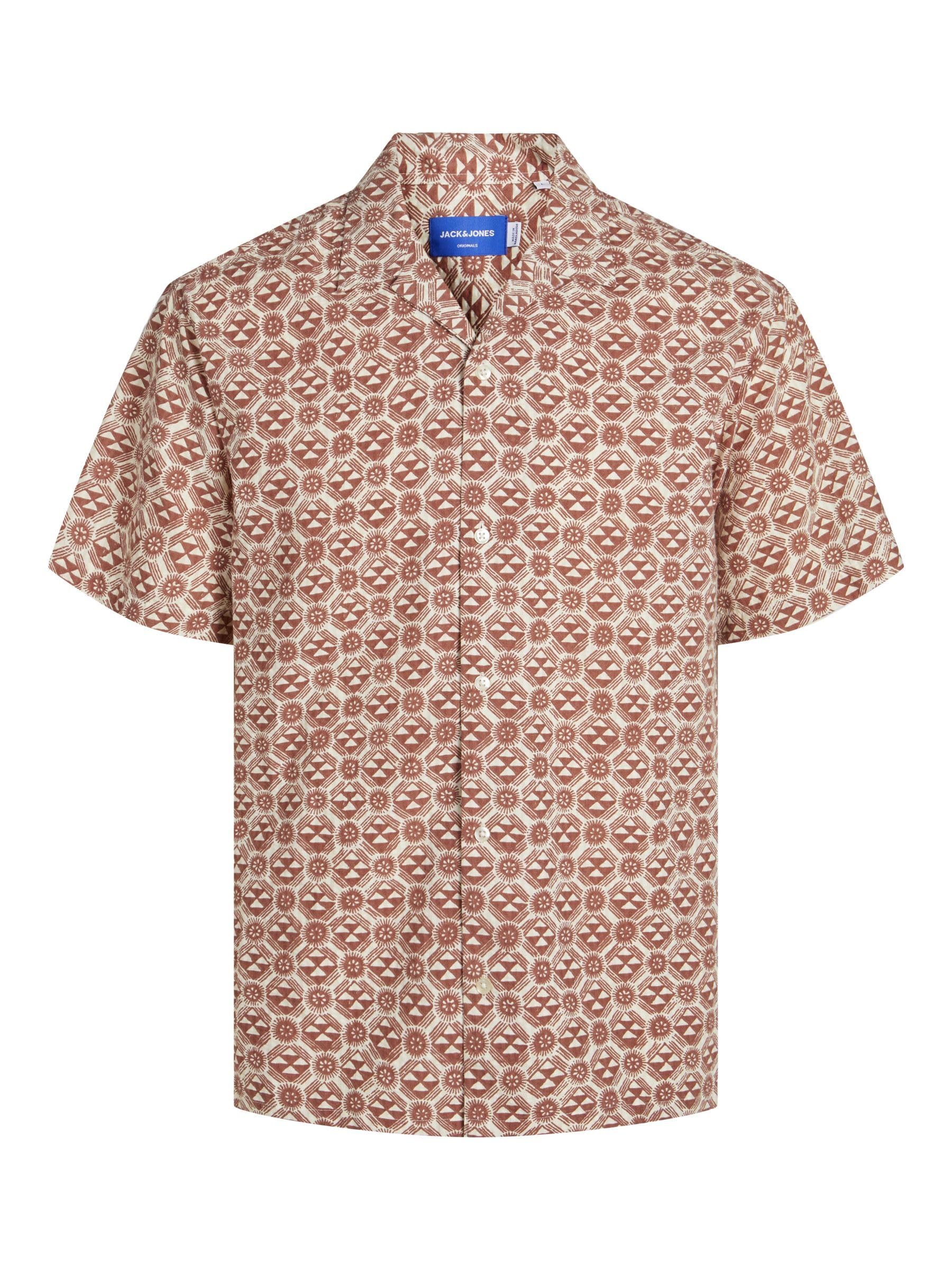 JACK & JONES Jorluke Seersucker Resort Shirt SS LN, Maple Syrup, M