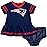 NFL New England Patriots Team Jersey Dress and Diaper Cover, Blue/red New England Patriots, 6-12 Months (138872160PTS612-417)