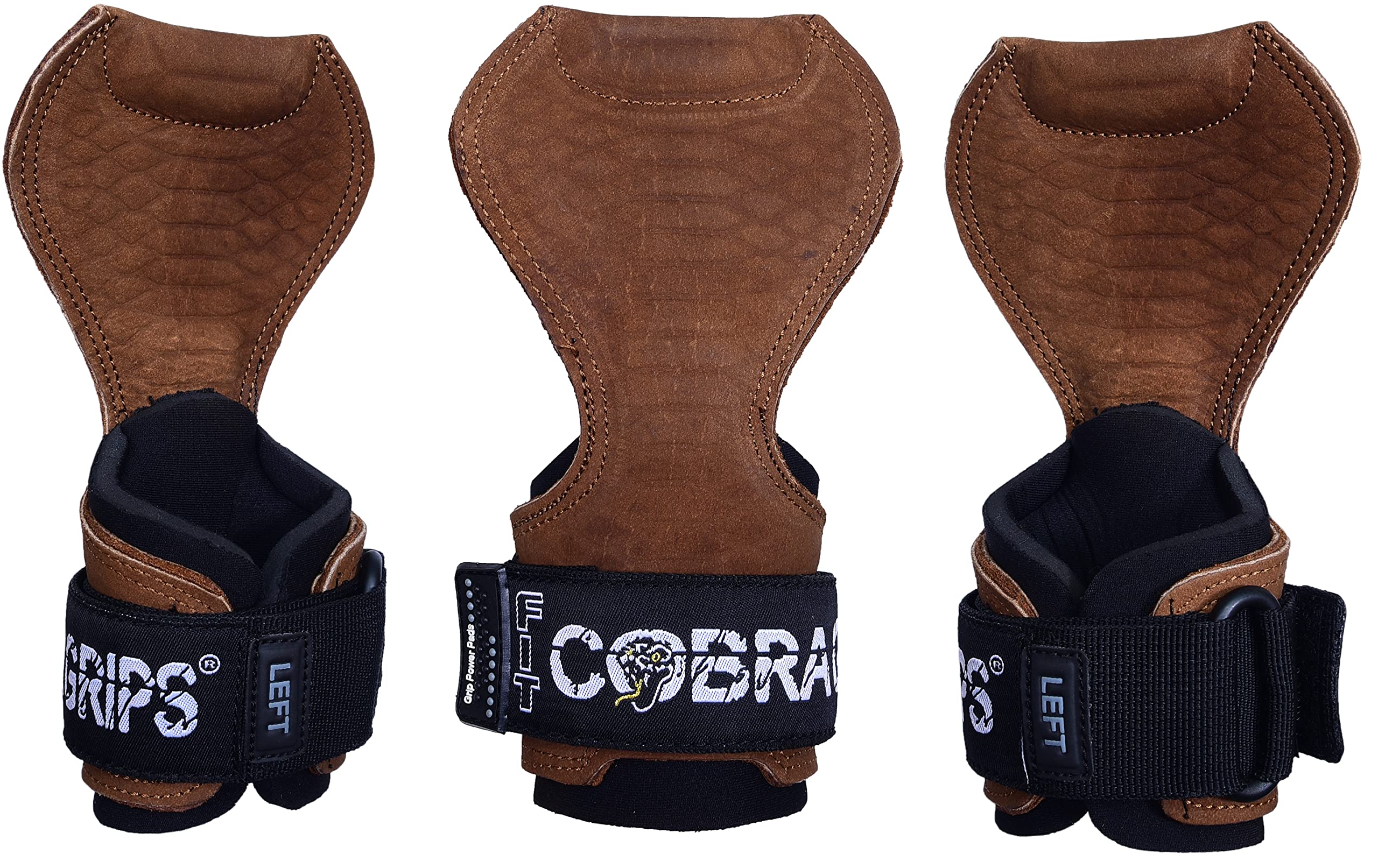 Cobra Grips Weight Lifting Gloves with Adjustable Neoprene Padded Wrist Wraps - Heavy Duty Alternative to Power Lifting Hooks for Deadlifts