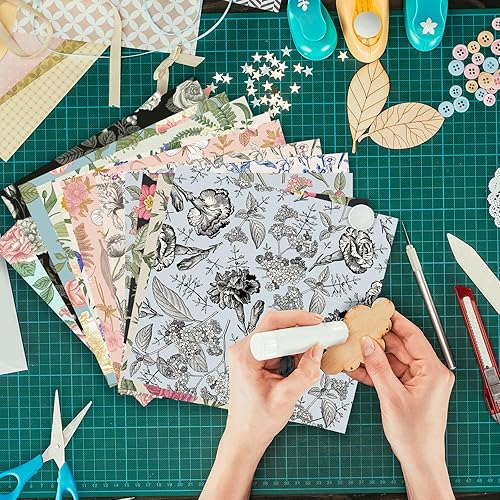 Vista 25 de Papel de manualidades, 24 hojas, 12 diseños, álbumes de recortes, una sola cara de 6 x 6 pulgadas, papel de cartulina, álbumes de recortes, 24