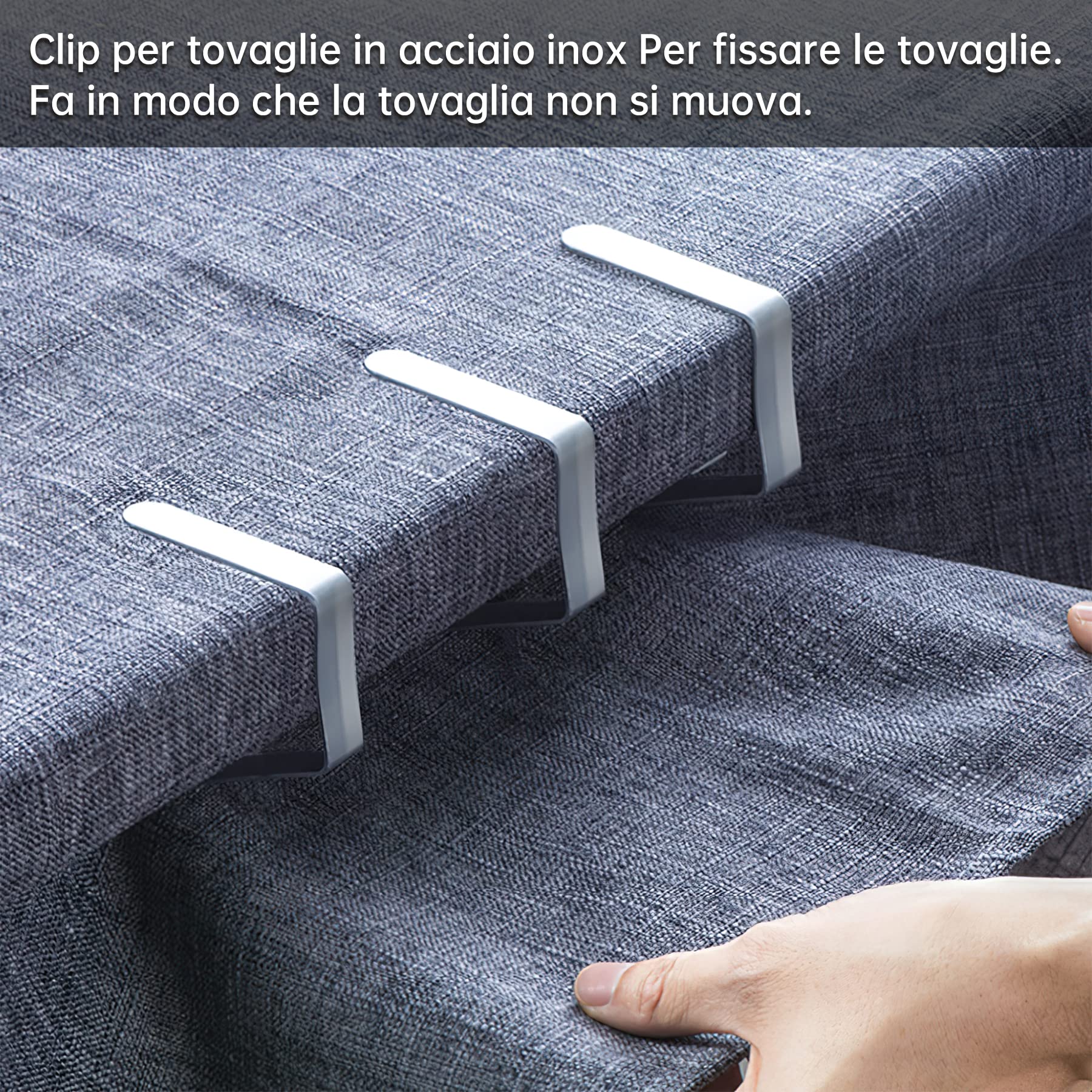 Clip Ferma Tovaglia - Mollette Regolabili Per Tenere Ferme Le Tovaglie Da Picnic E Giardino - Foto 6